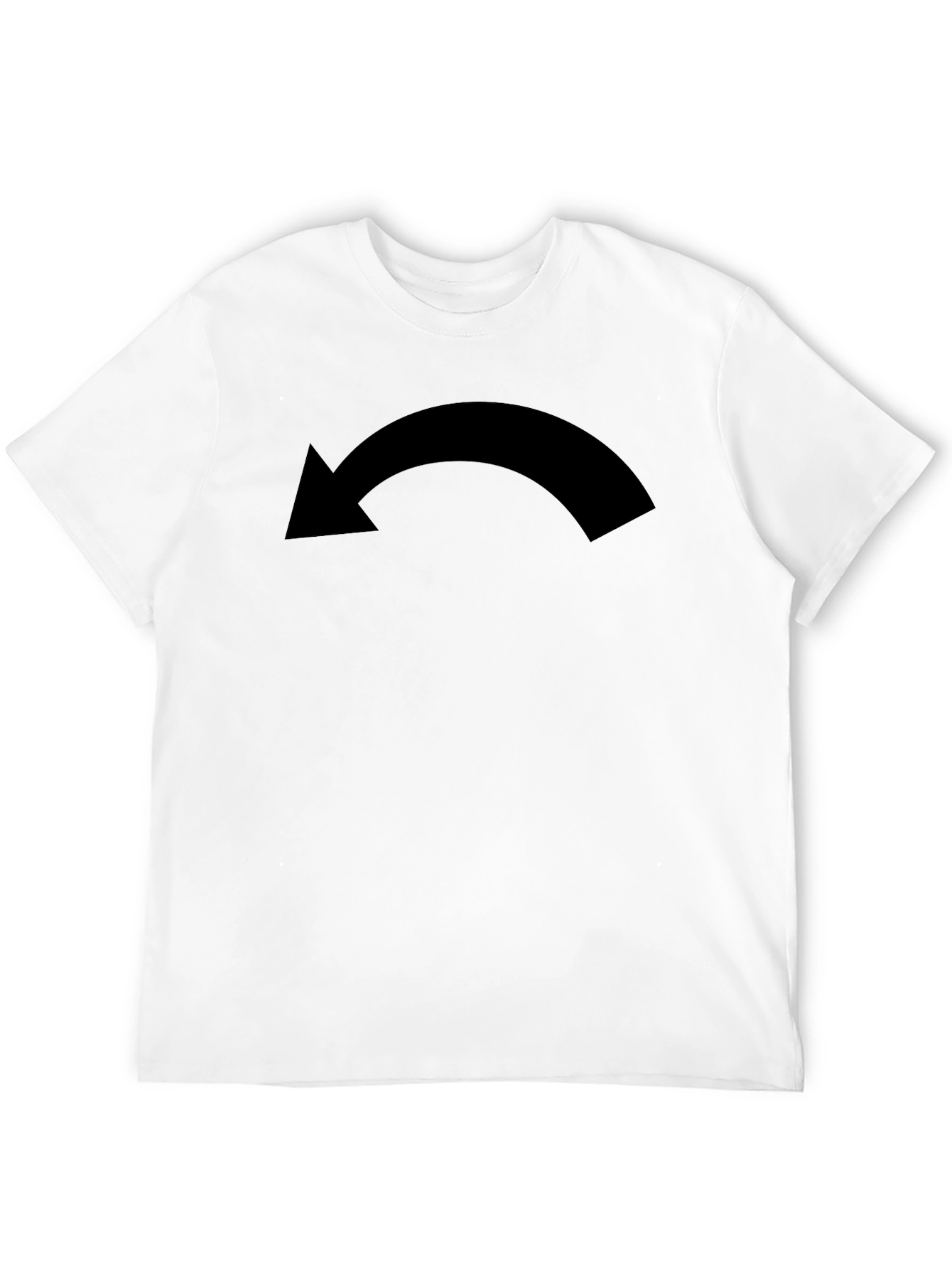 Black Curved Arrow Graphic Tee - Casual Style