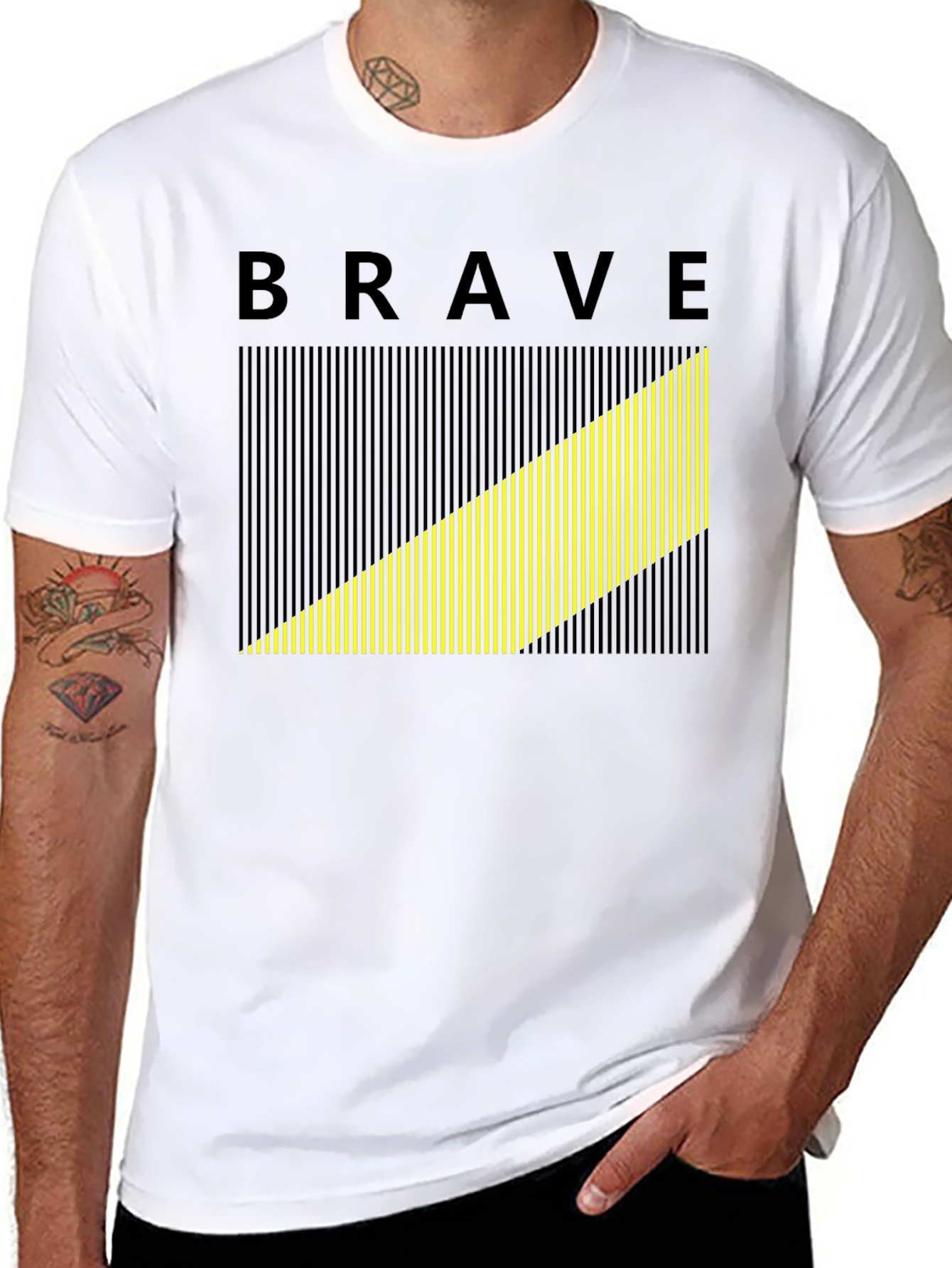 Brave Graphic Print Mens Black T-Shirt