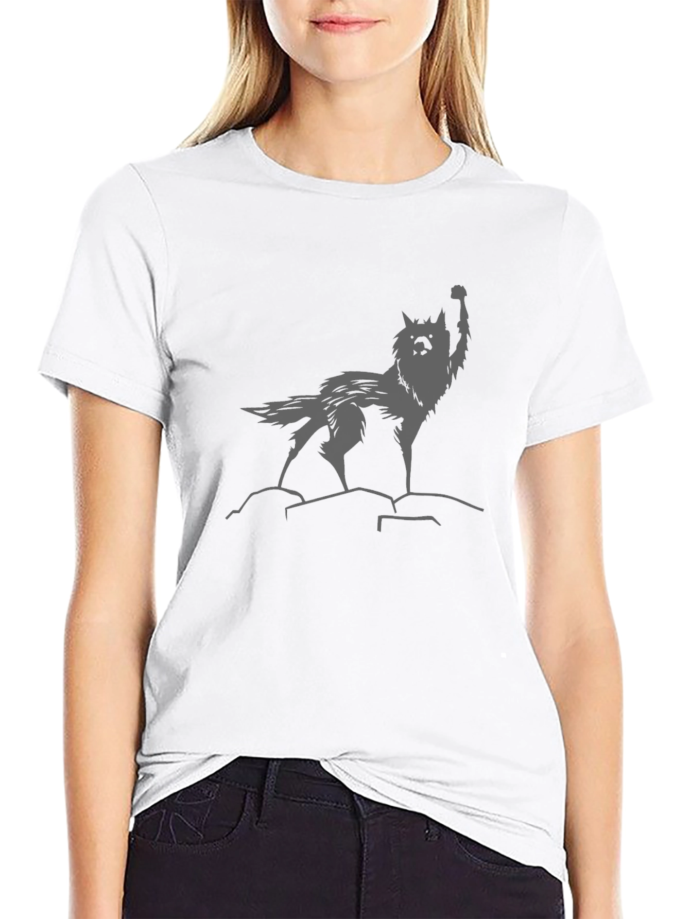 Wolf Graphic Tee - Black Cotton Comfort