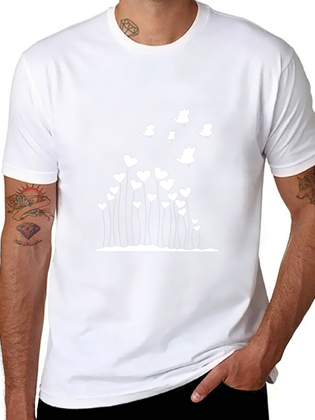 Heart & Birds Graphic Tee
