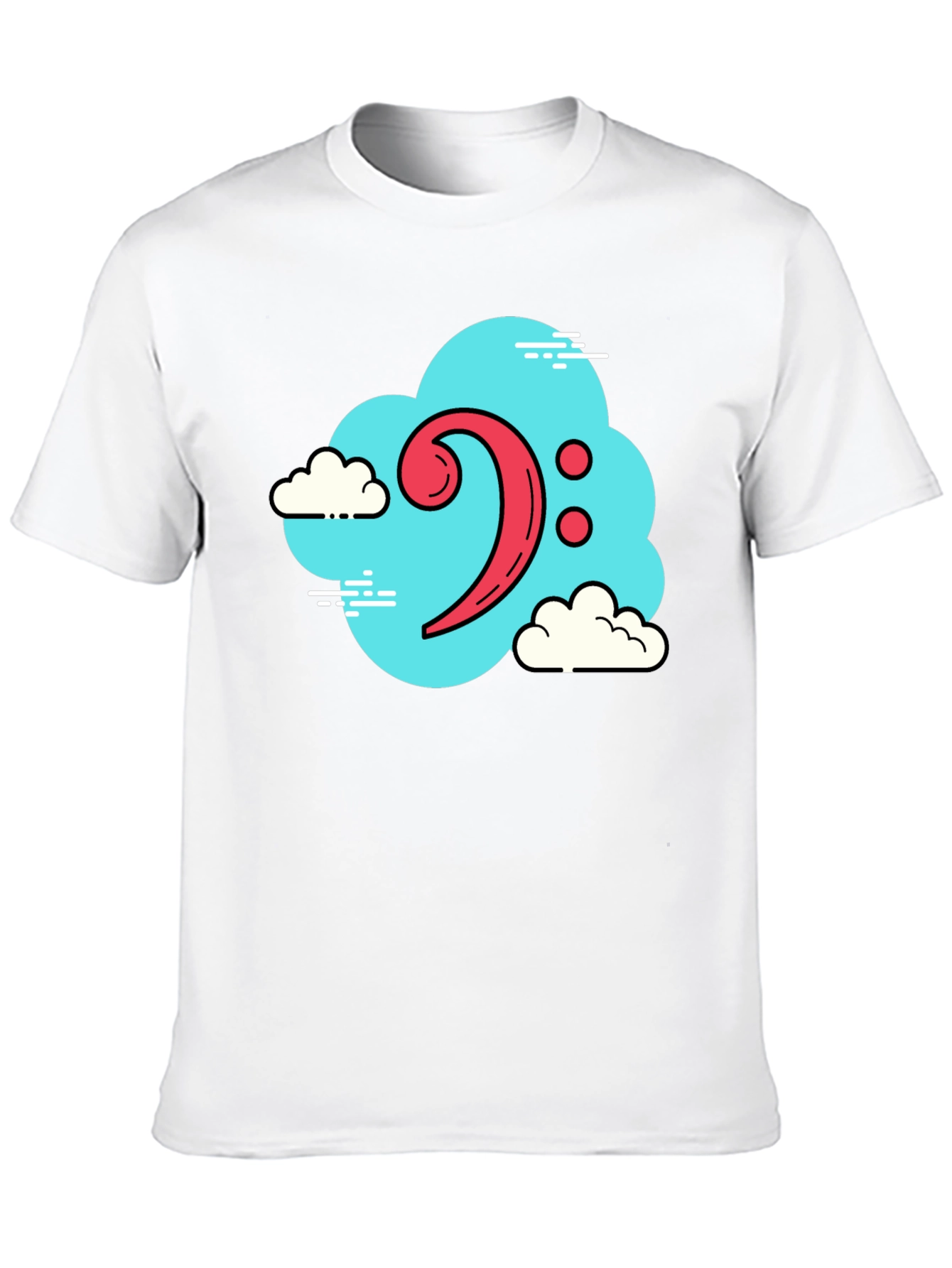 Bass Clef Cloud T-Shirt - Black Music Tee