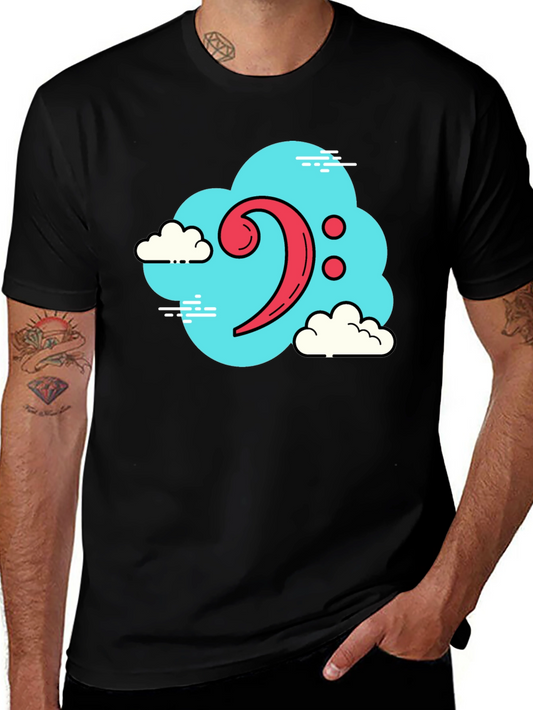 Bass Clef Cloud T-Shirt - Black Music Tee