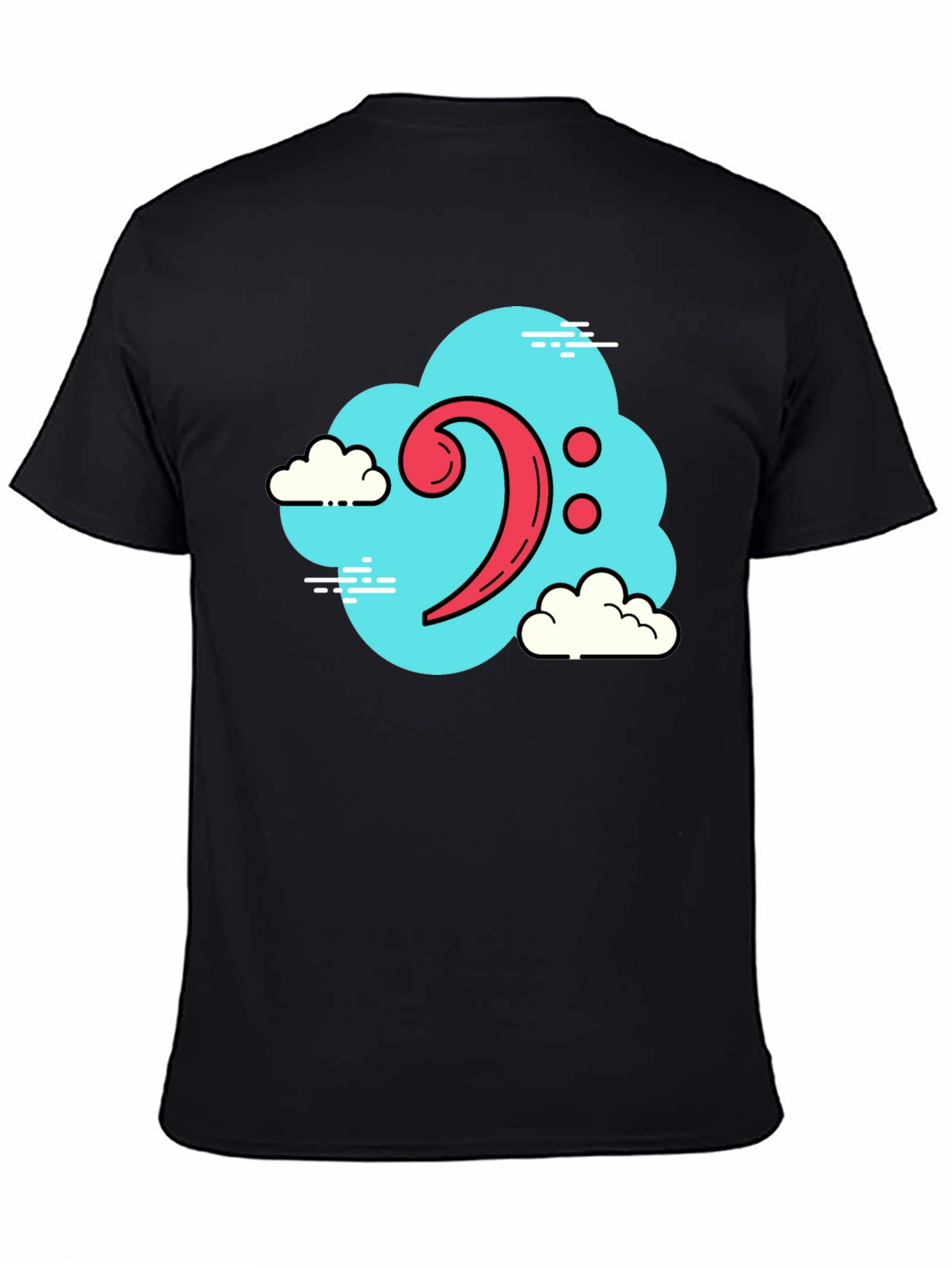 Bass Clef Cloud T-Shirt - Black Music Tee