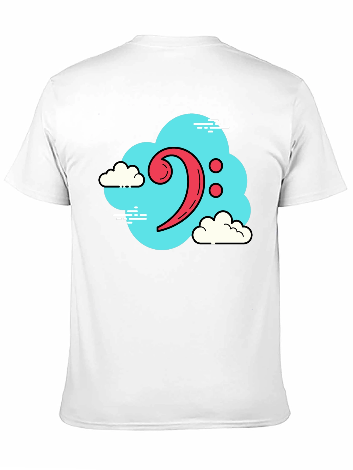 Bass Clef Cloud T-Shirt - Black Music Tee