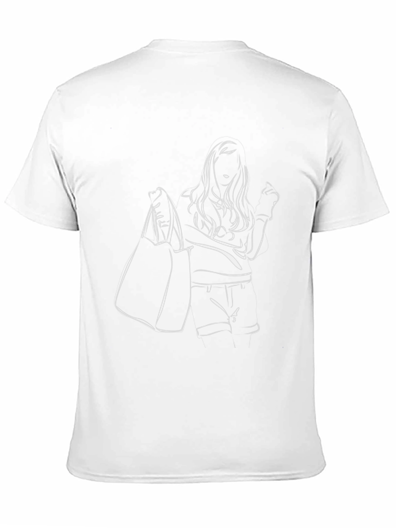 Trendy Silhouette Graphic Tee - Black Cotton Comfort