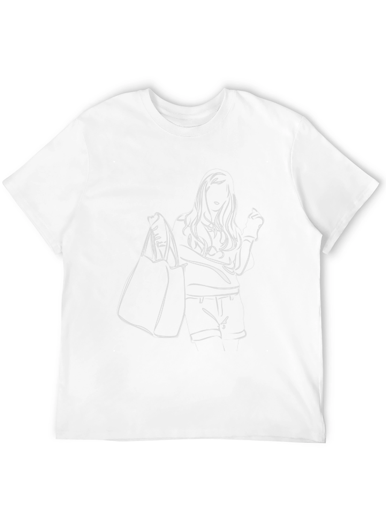 Trendy Silhouette Graphic Tee - Black Cotton Comfort