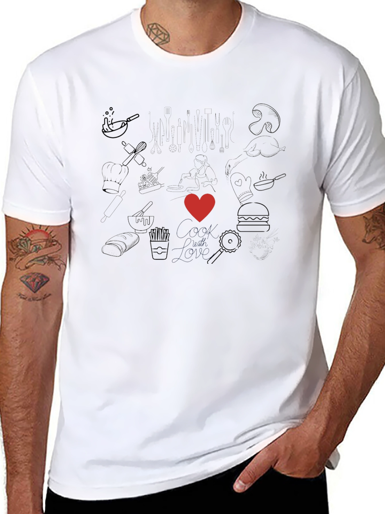 Foodie Love Black Graphic Tee