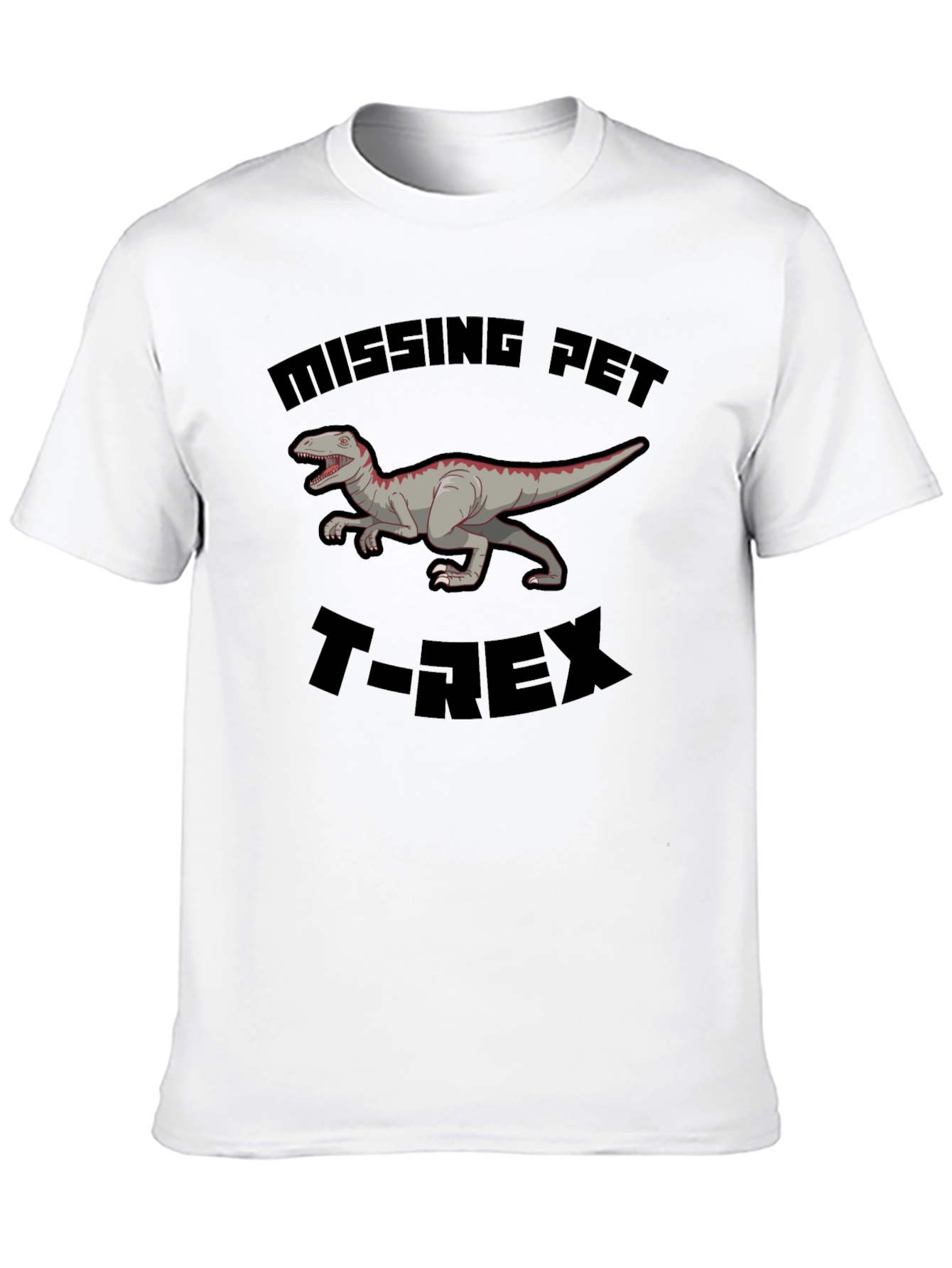 Missing Pet T-Rex Graphic Tee - Black Dinosaur Shirt