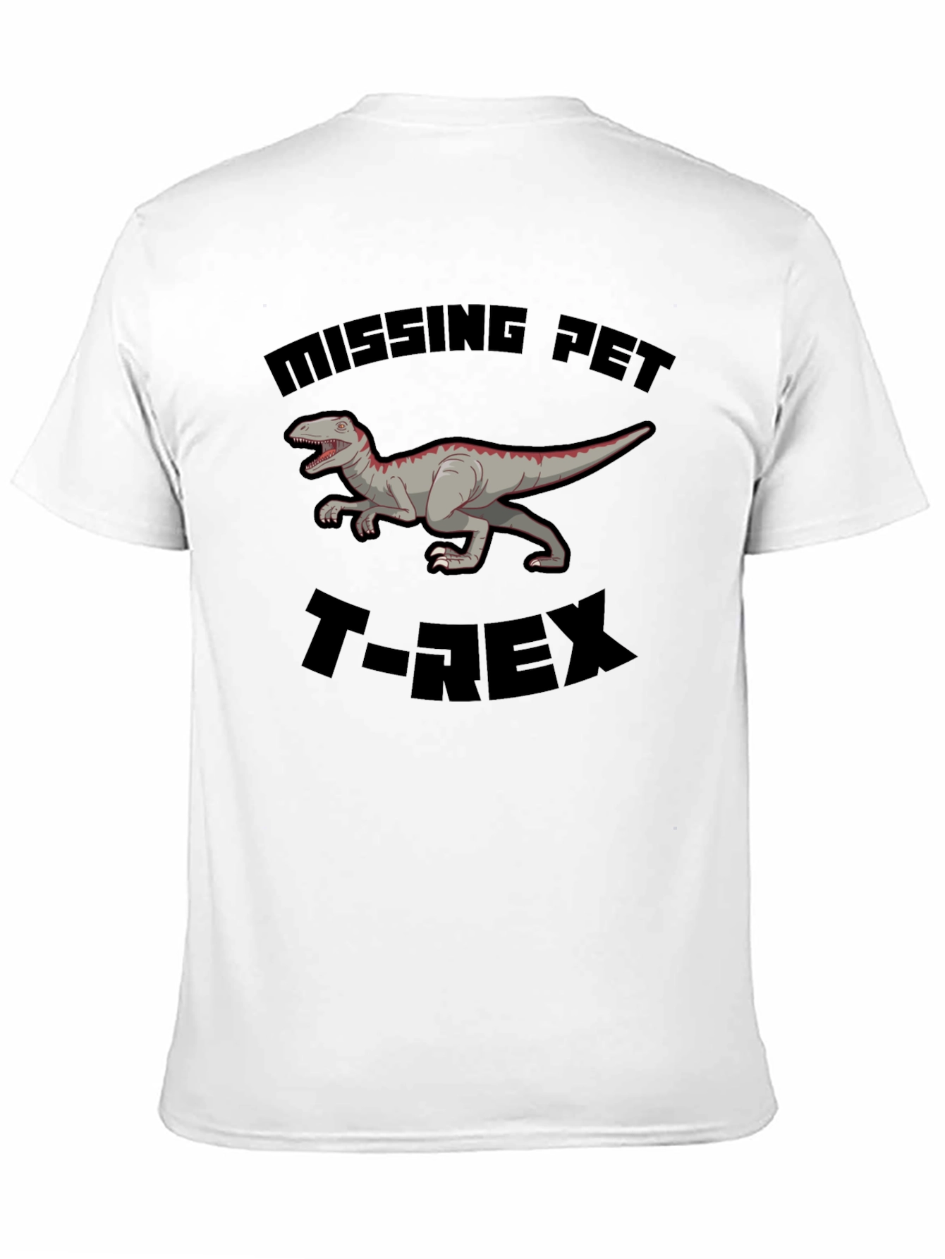 Missing Pet T-Rex Graphic Tee - Black Dinosaur Shirt