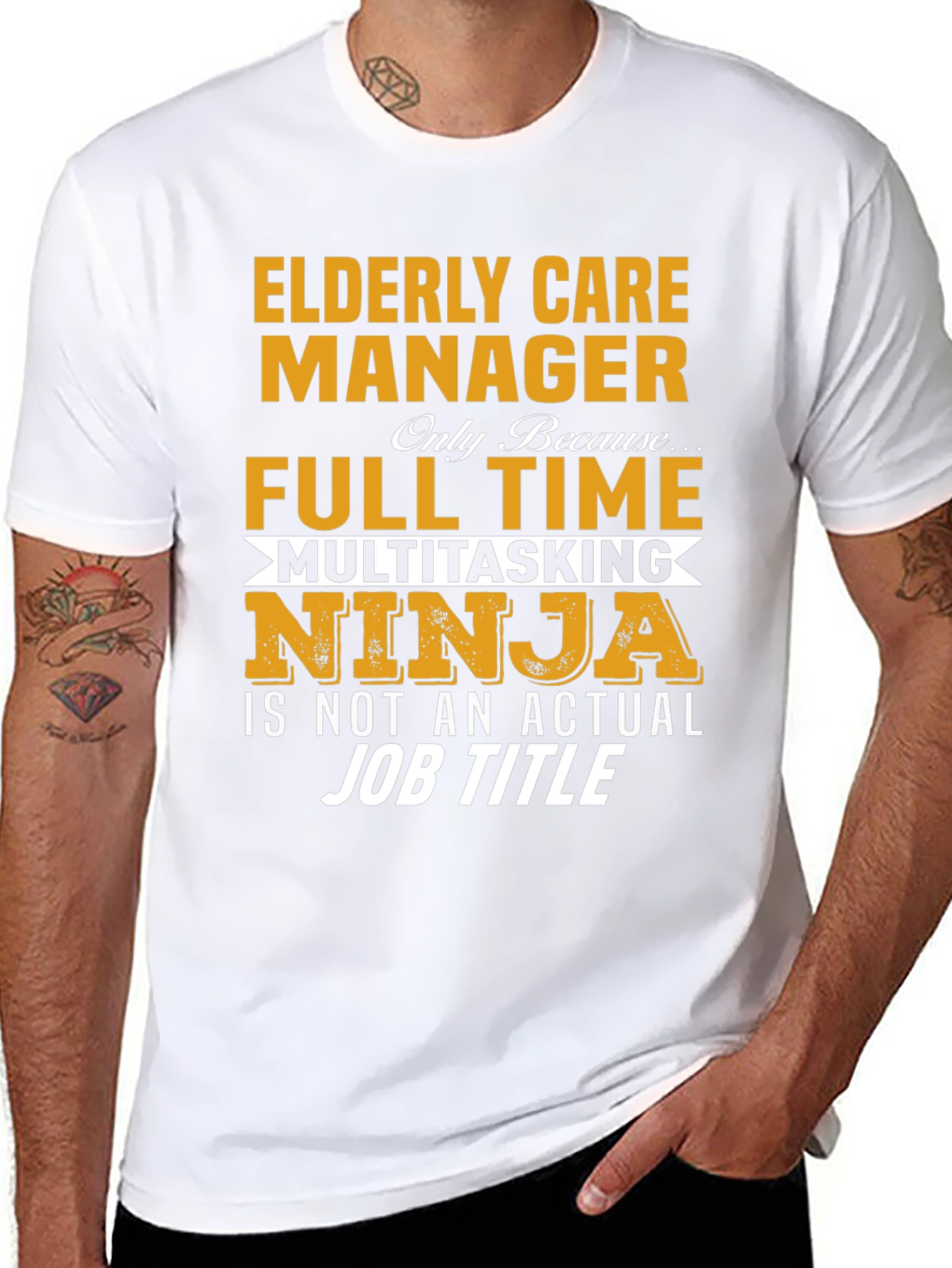Elderly Care Manager Full Time Ninja T-Shirt