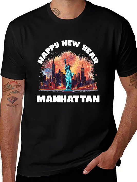 Happy New Year Manhattan Graphic T-Shirt
