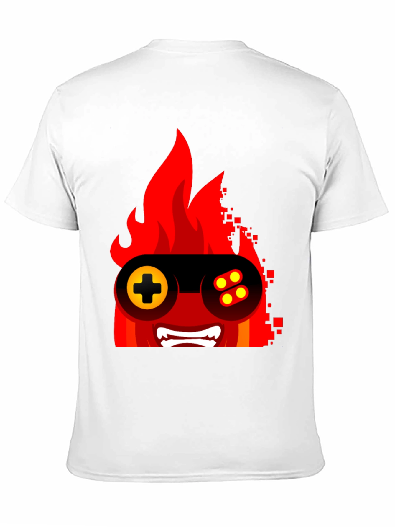 Fiery Gamer Tee - Black Graphic T-Shirt