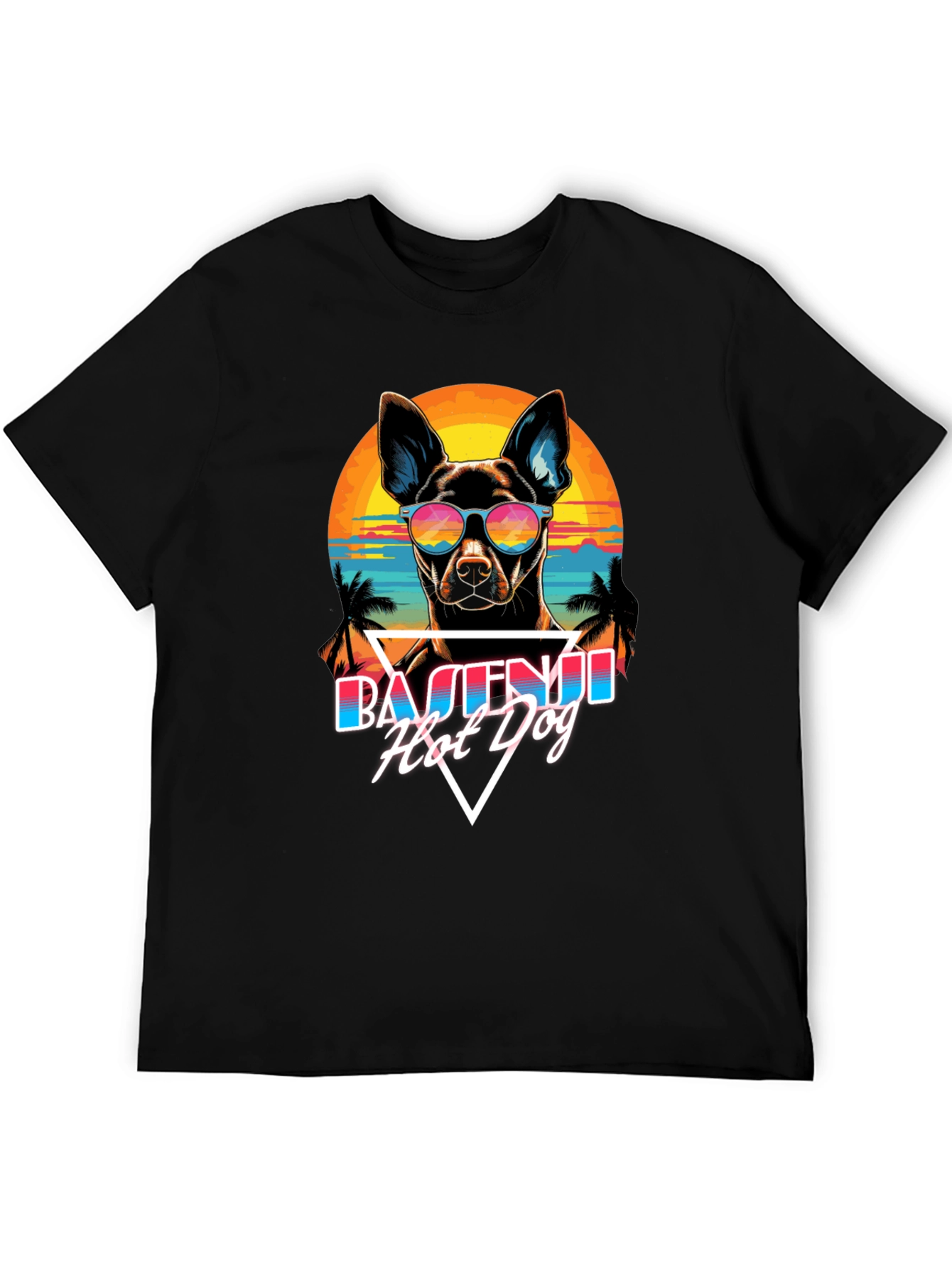 Basenji Hot Dog T-Shirt Retro Style
