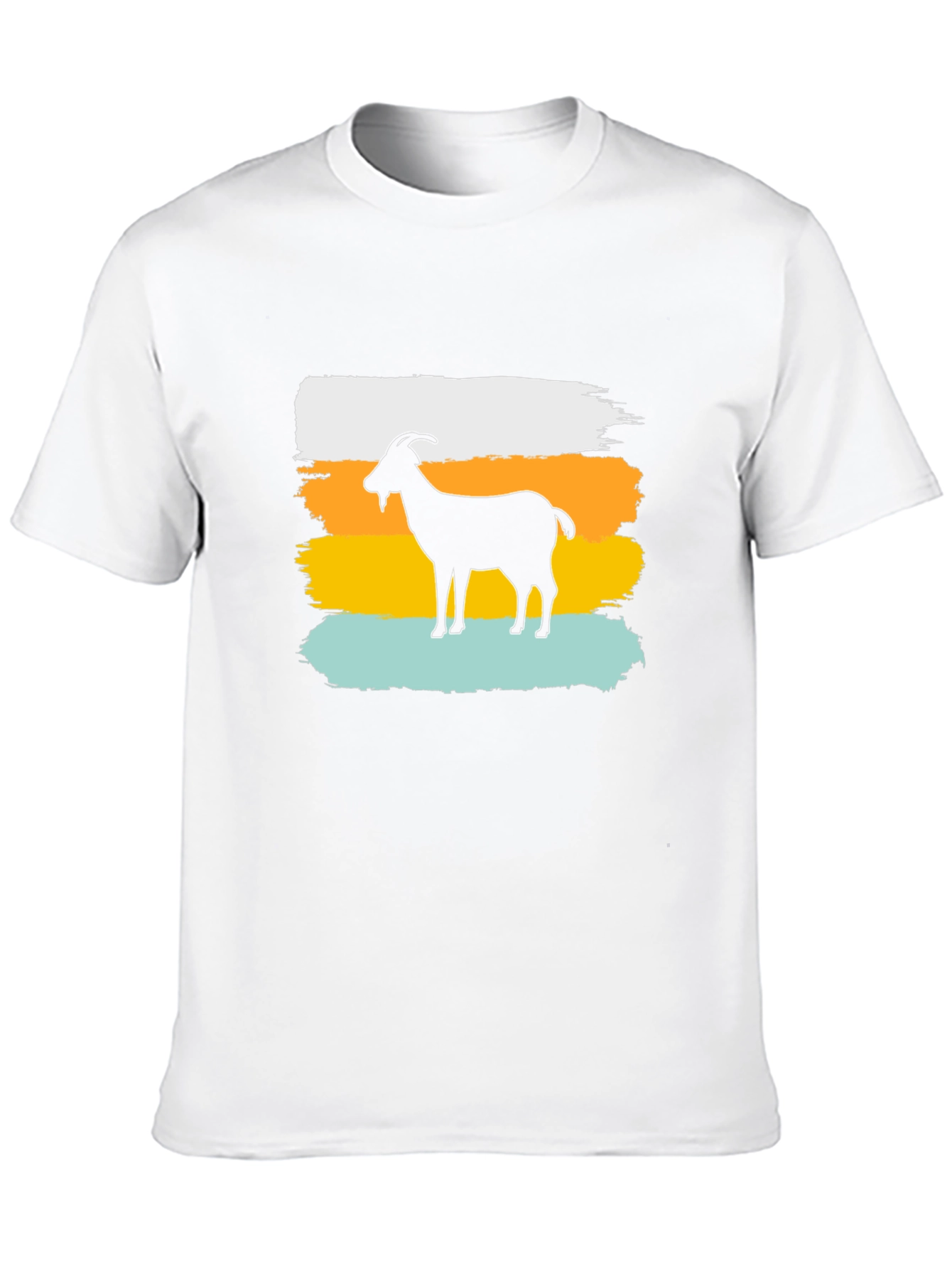 Goat Silhouette Brush Stroke Graphic T-Shirt