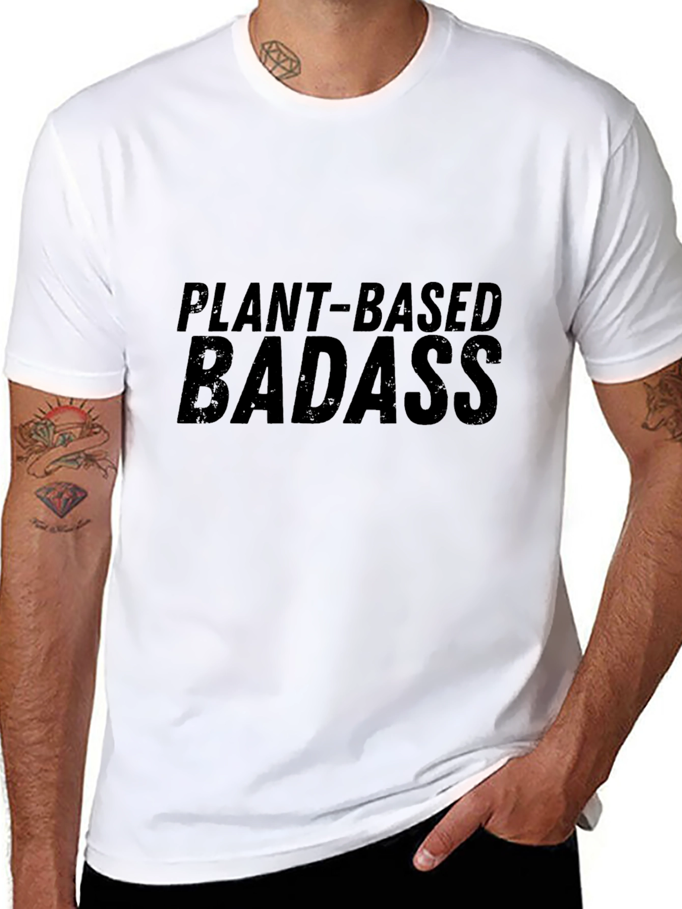 Plant-Based Badass Black T-Shirt - Bold Vegan Statement