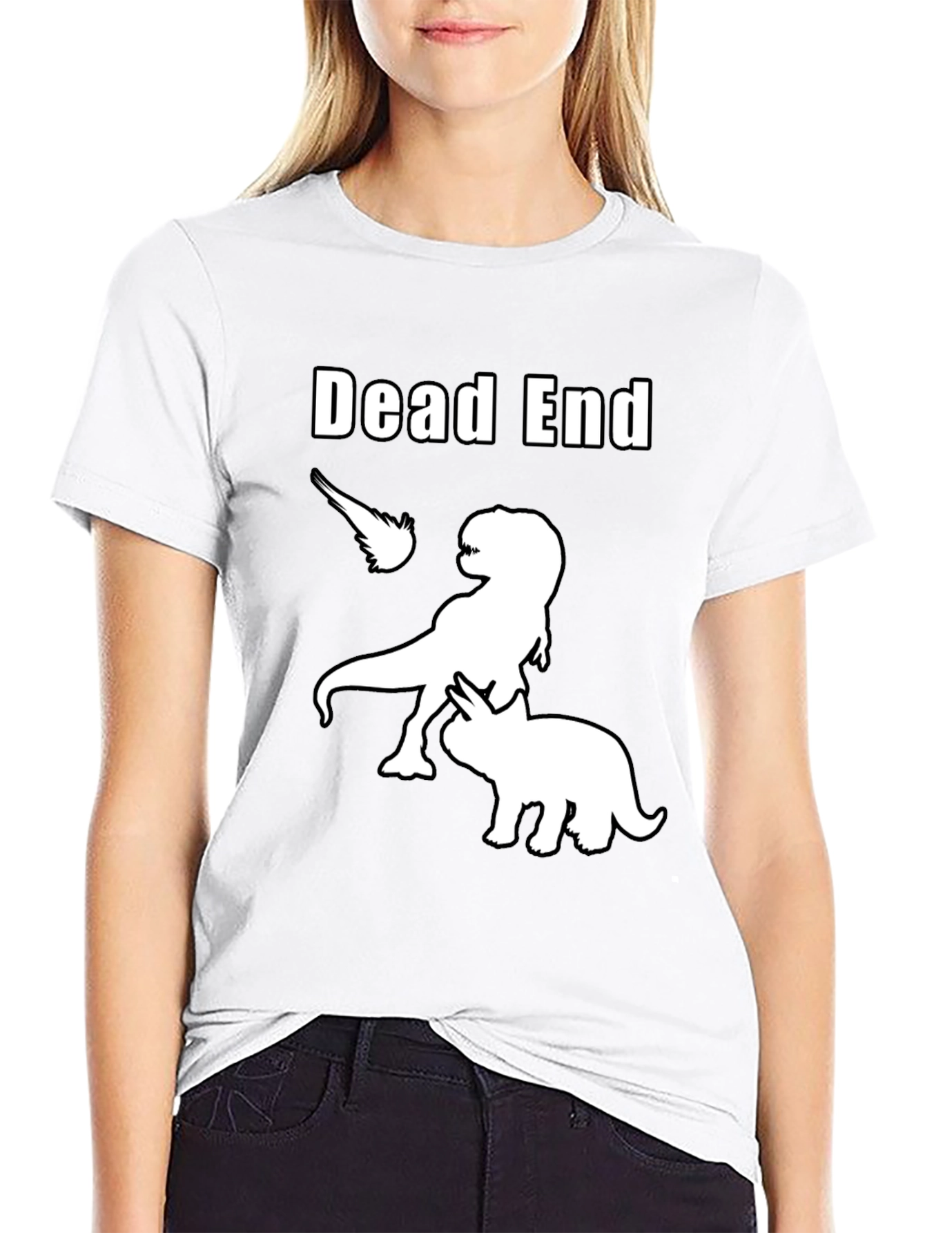 Dead End T-Rex Triceratops Black Graphic Tee