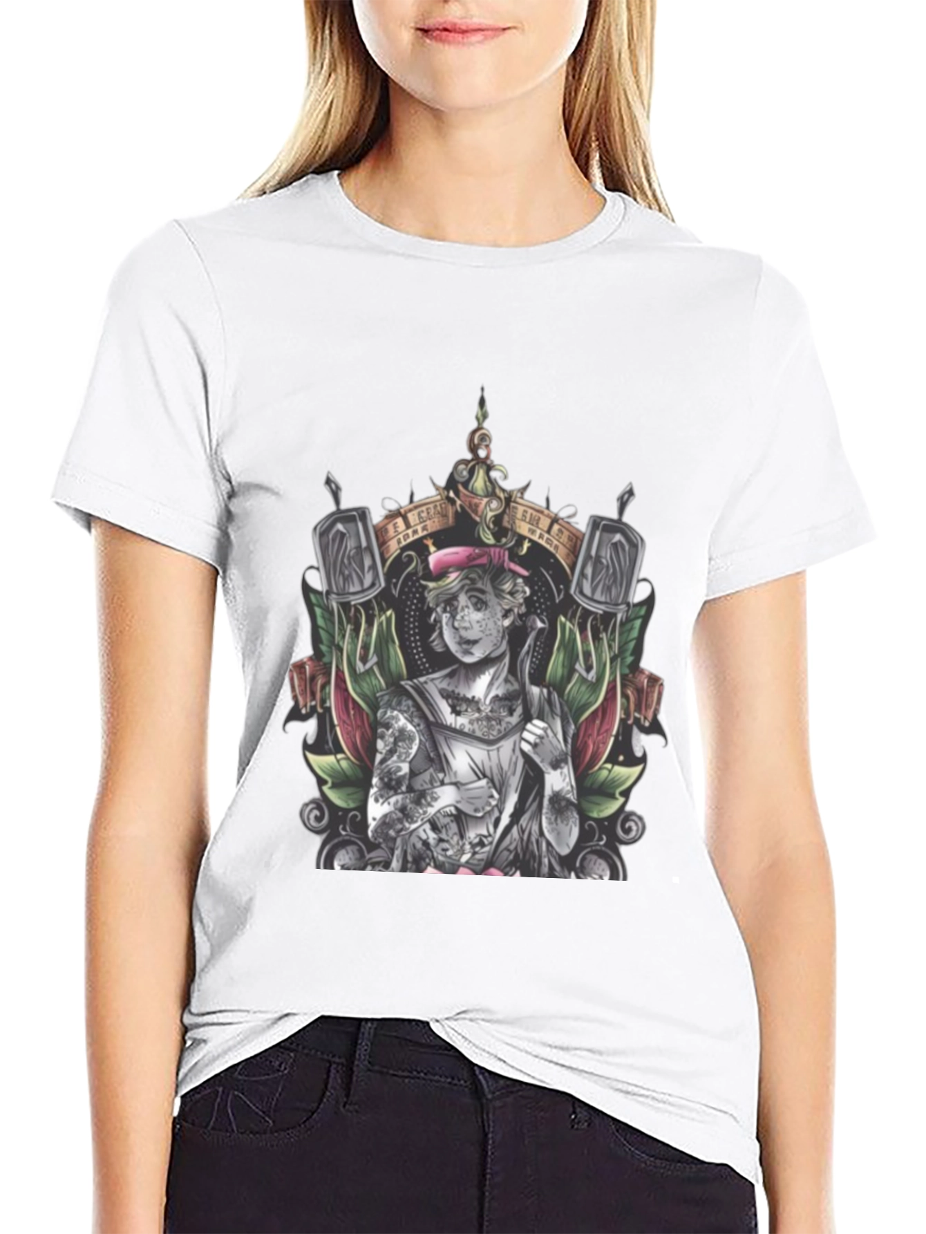 Tattooed Sailor Graphic Tee - Classic Black Cotton