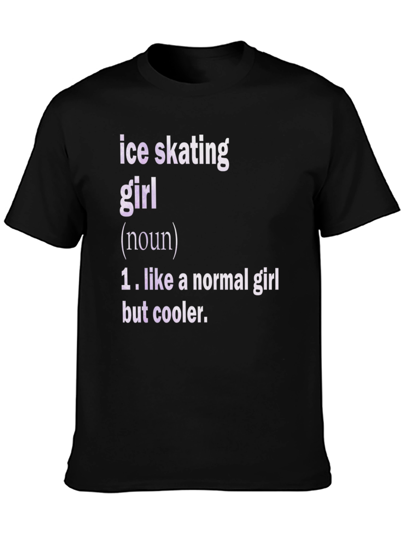 Ice Skating Girl Definition Black T-Shirt