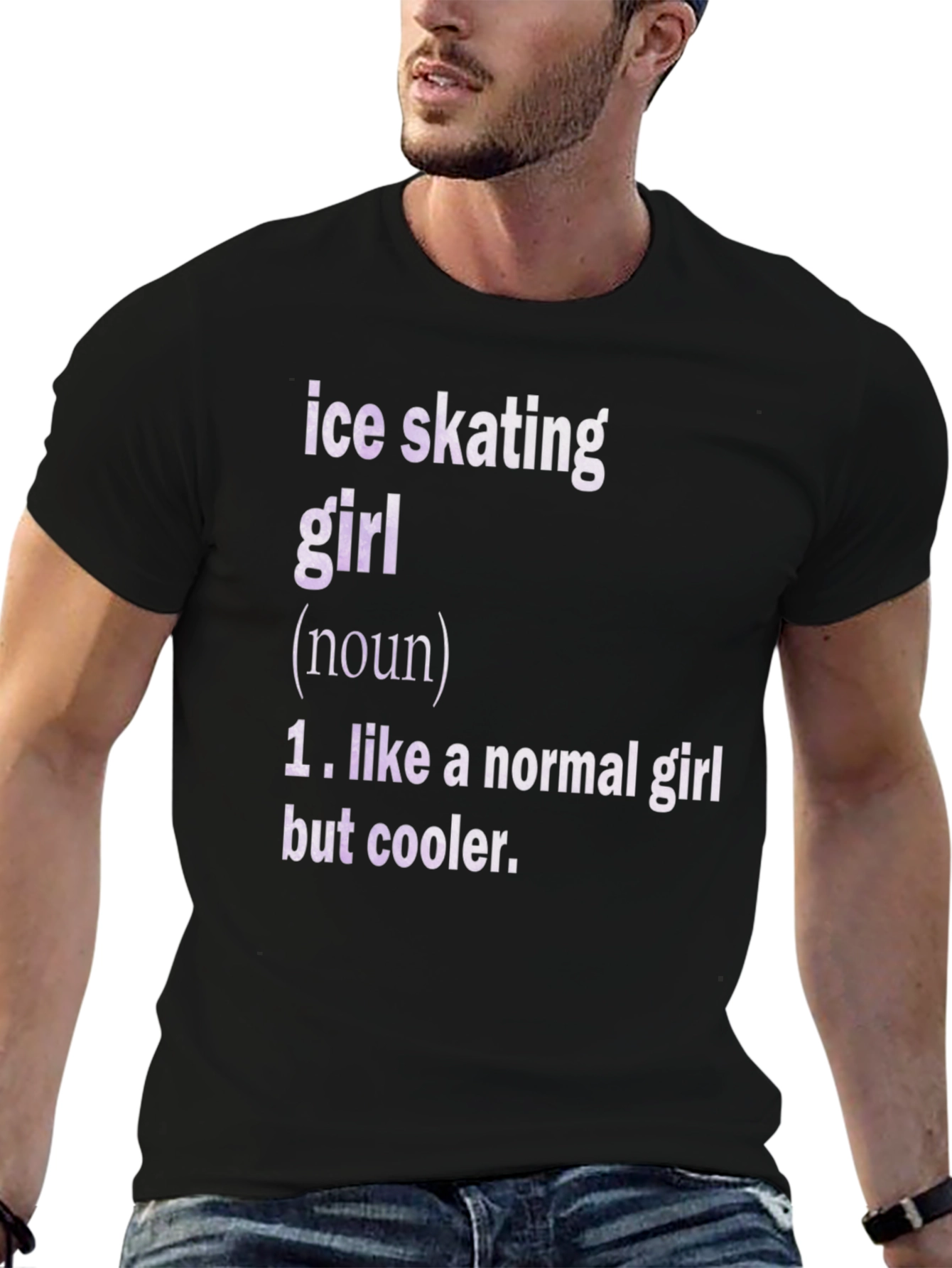 Ice Skating Girl Definition Black T-Shirt