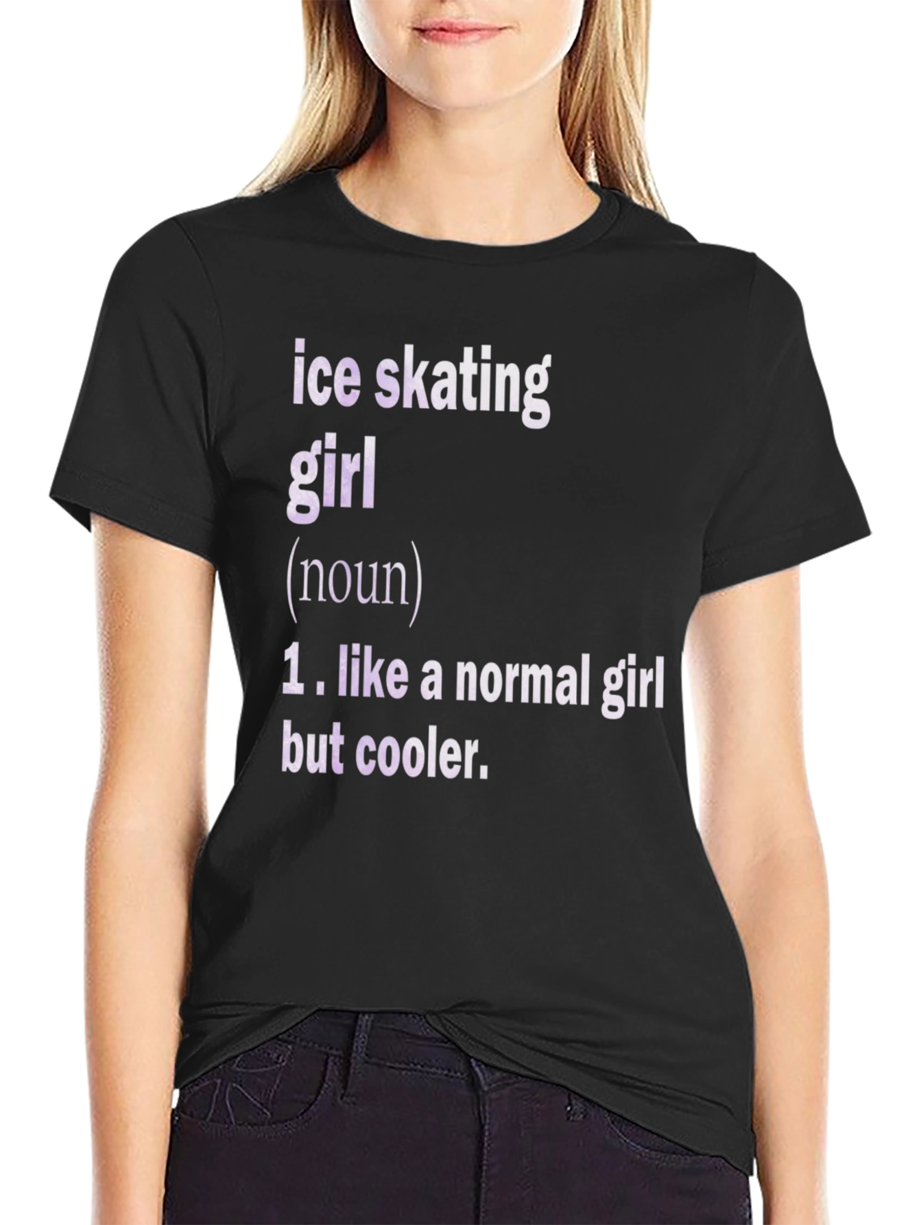 Ice Skating Girl Definition Black T-Shirt