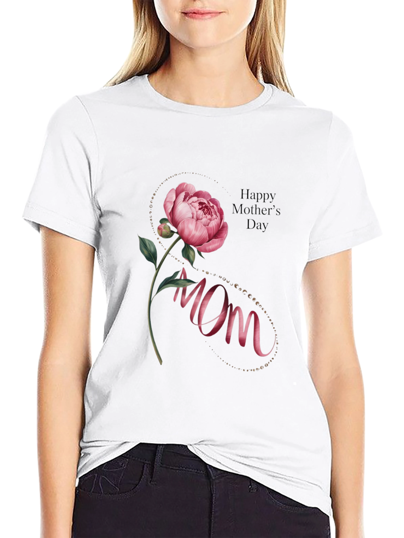 Mom Floral T-Shirt - Happy Mothers Day