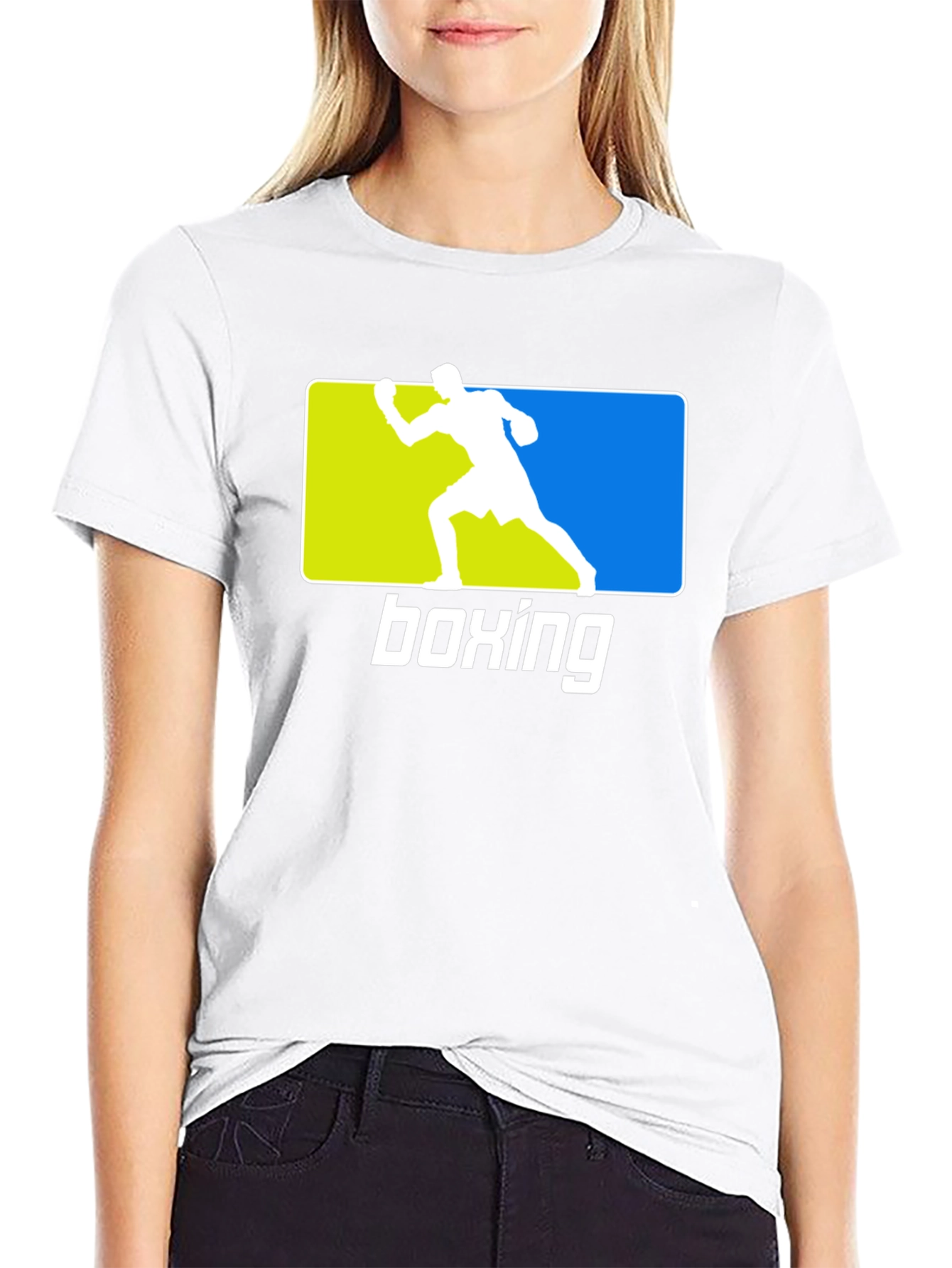 Boxing Graphic Tee - Black Sporty Design