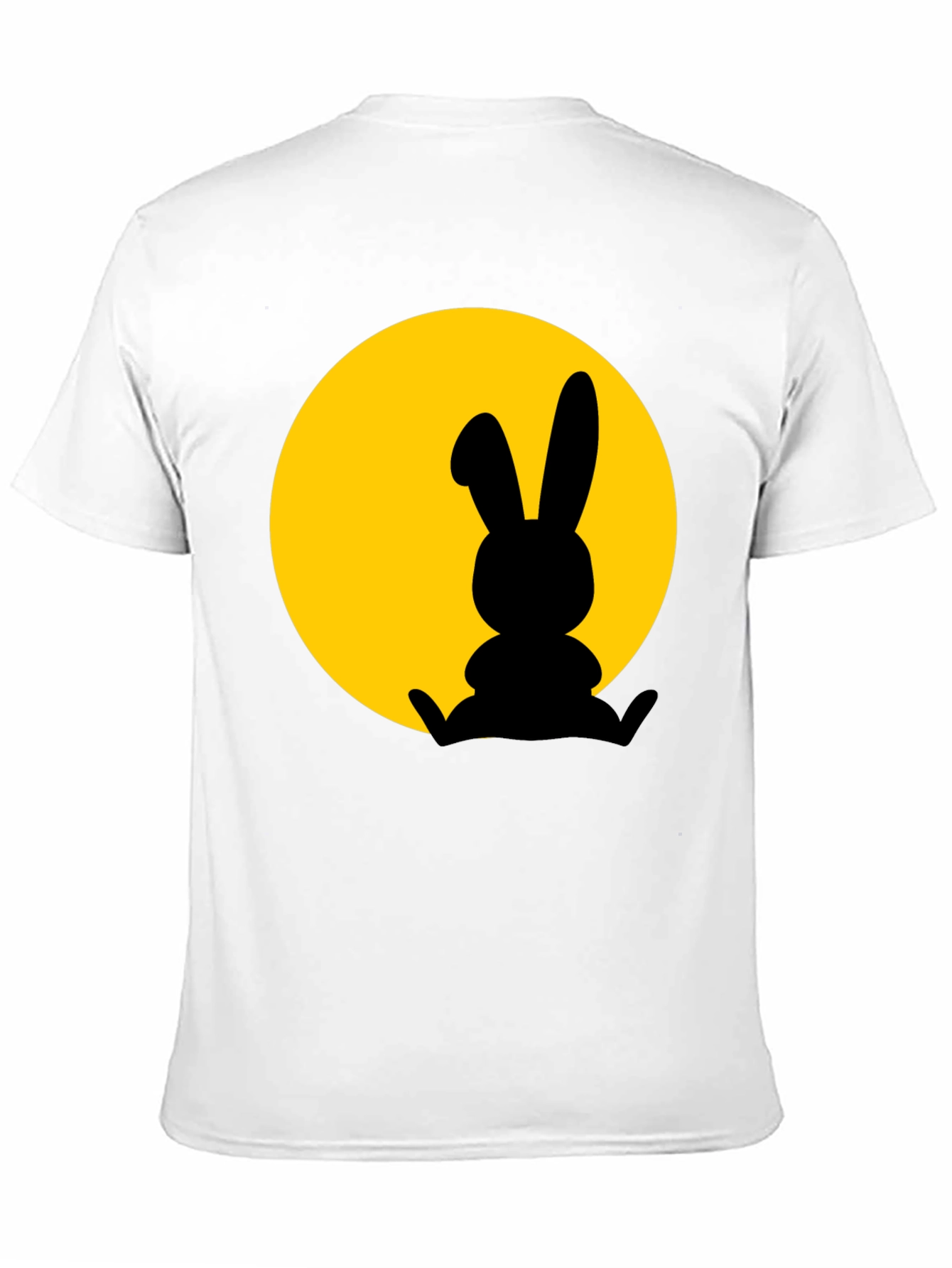 Rabbit Silhouette T-Shirt - Black Cotton Blend