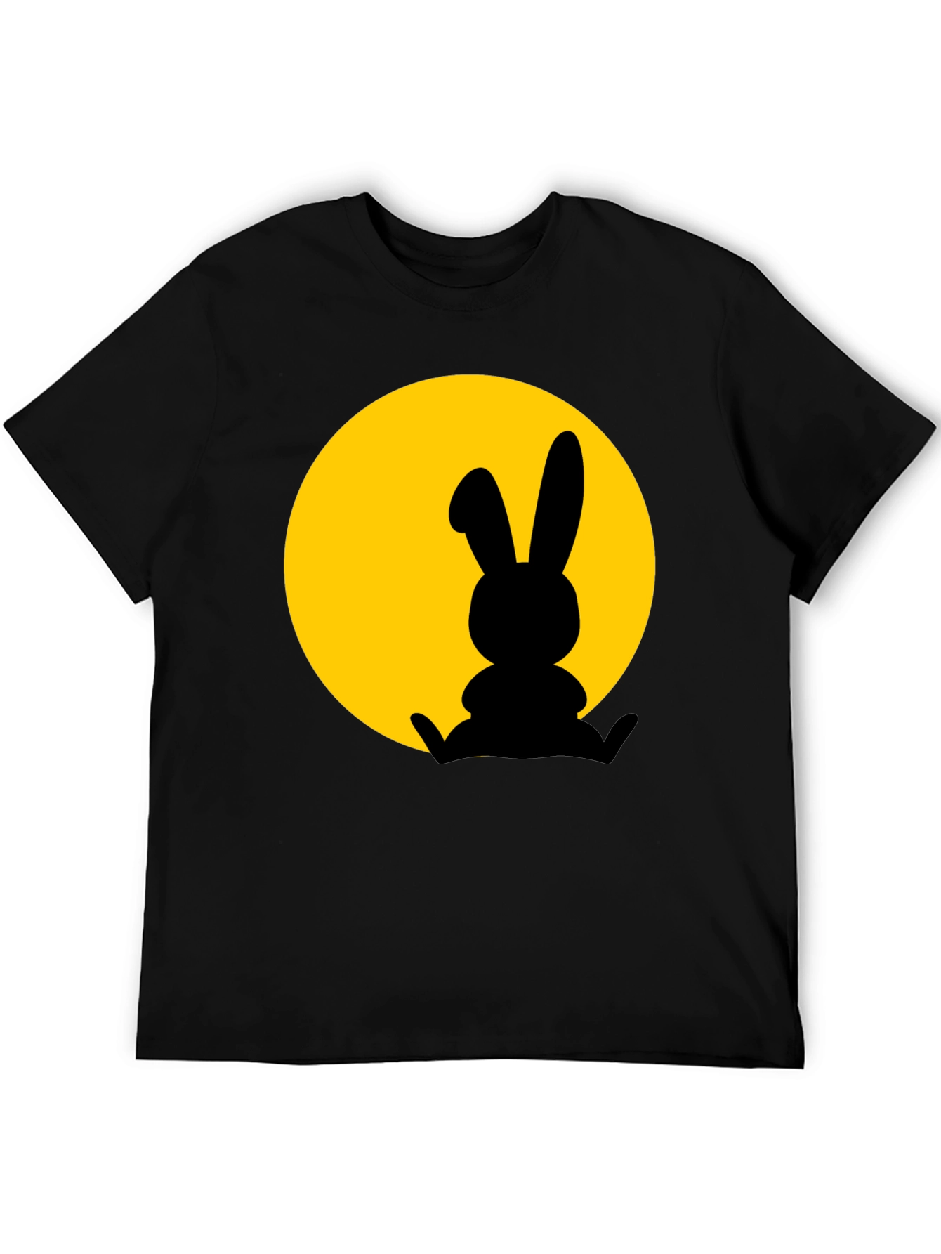 Rabbit Silhouette T-Shirt - Black Cotton Blend