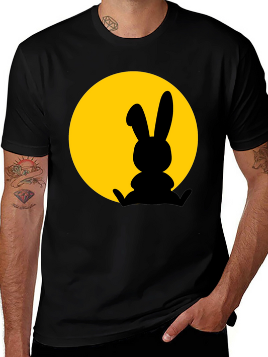 Rabbit Silhouette T-Shirt - Black Cotton Blend