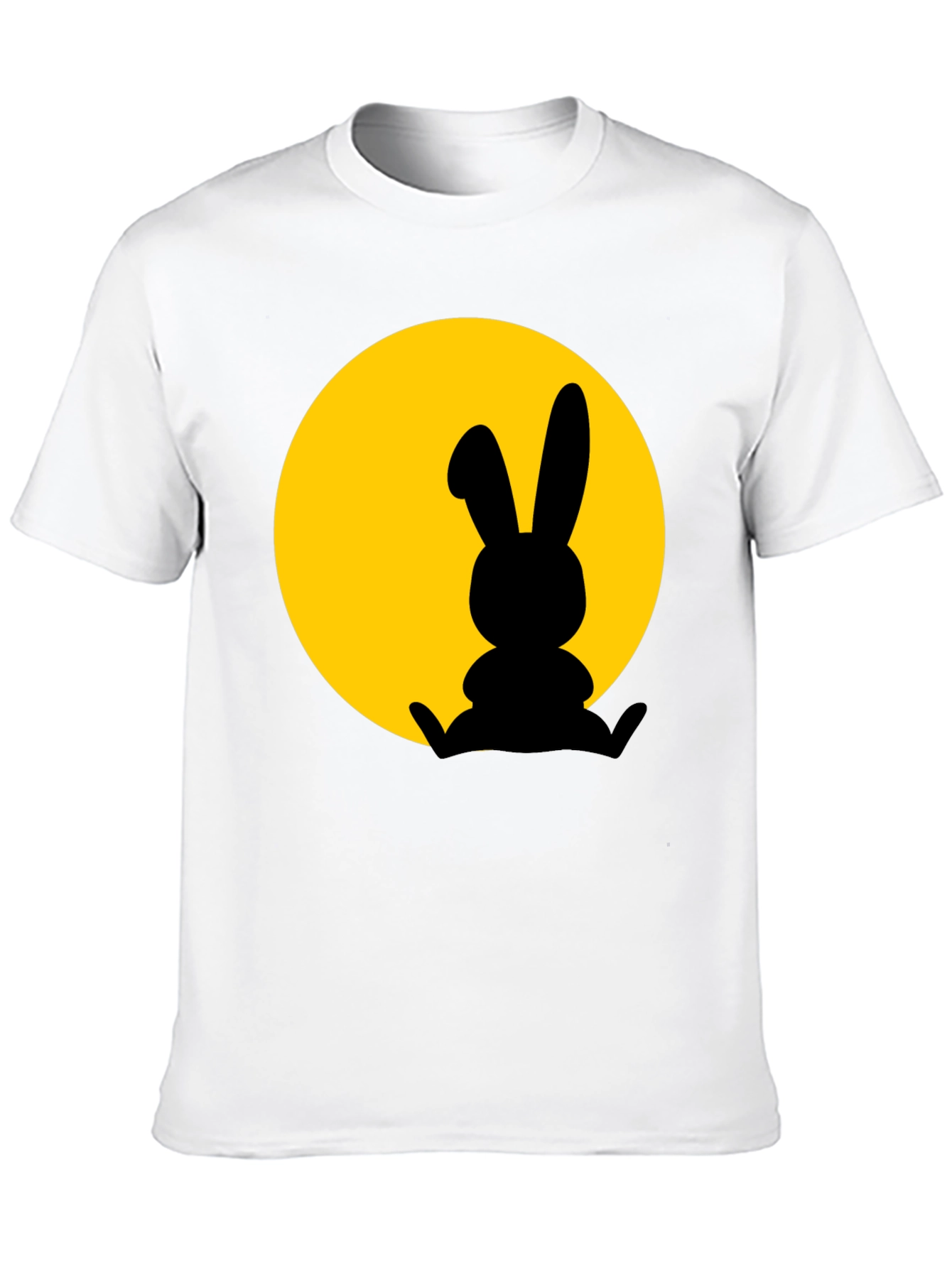 Rabbit Silhouette T-Shirt - Black Cotton Blend