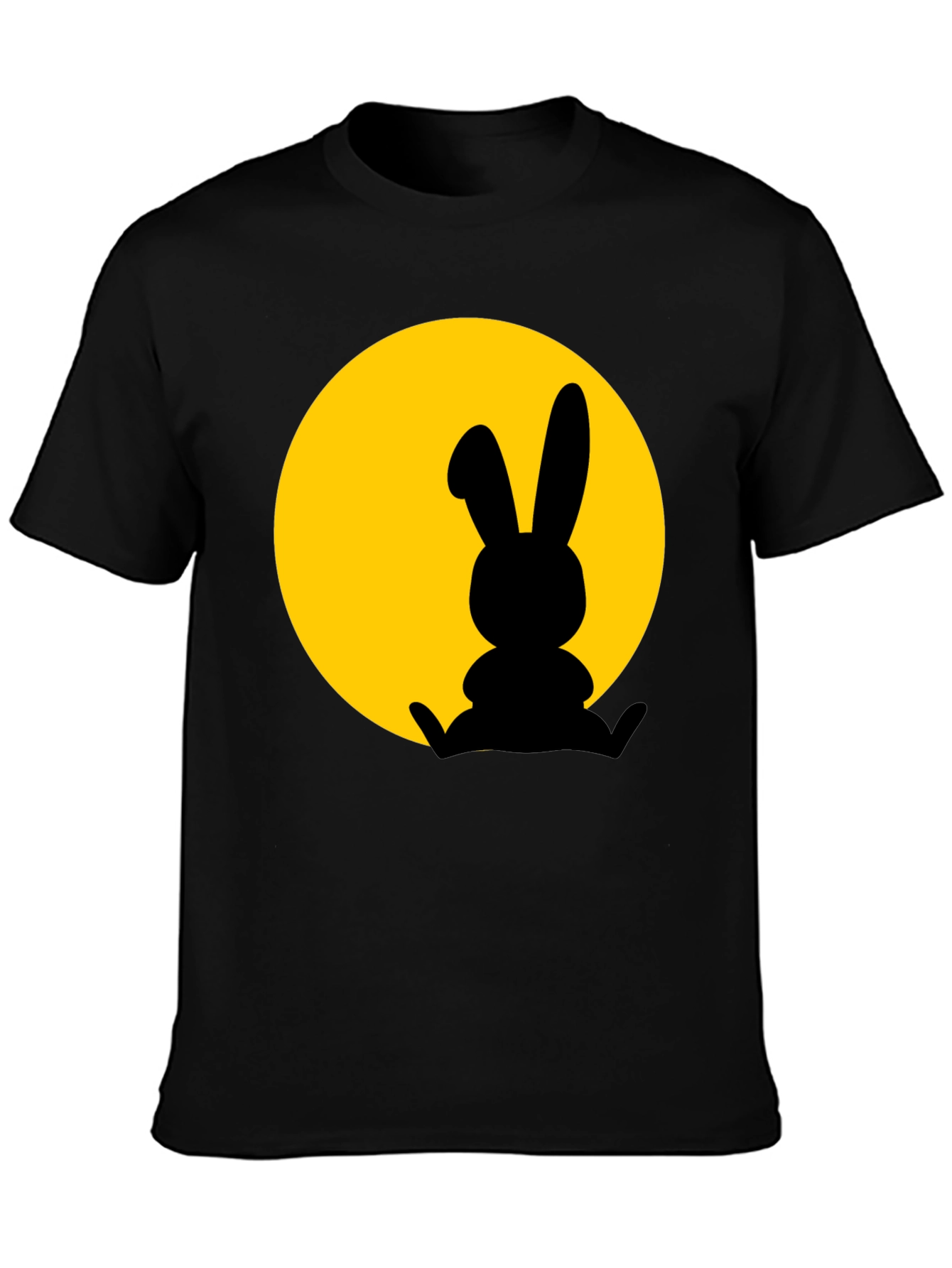 Rabbit Silhouette T-Shirt - Black Cotton Blend
