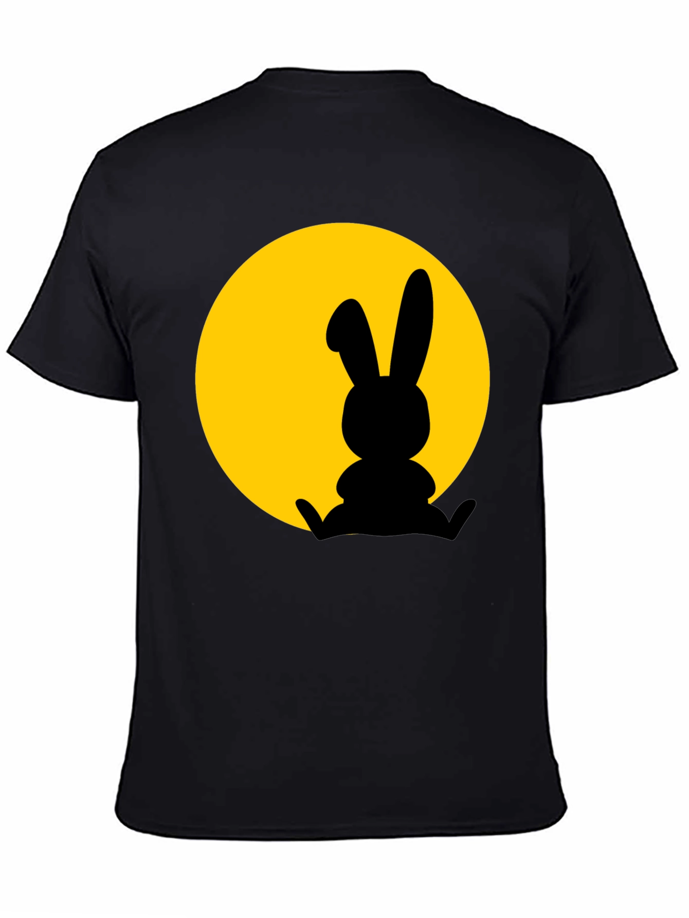Rabbit Silhouette T-Shirt - Black Cotton Blend