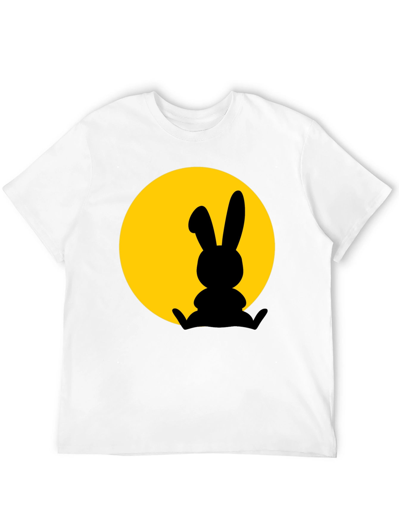 Rabbit Silhouette T-Shirt - Black Cotton Blend