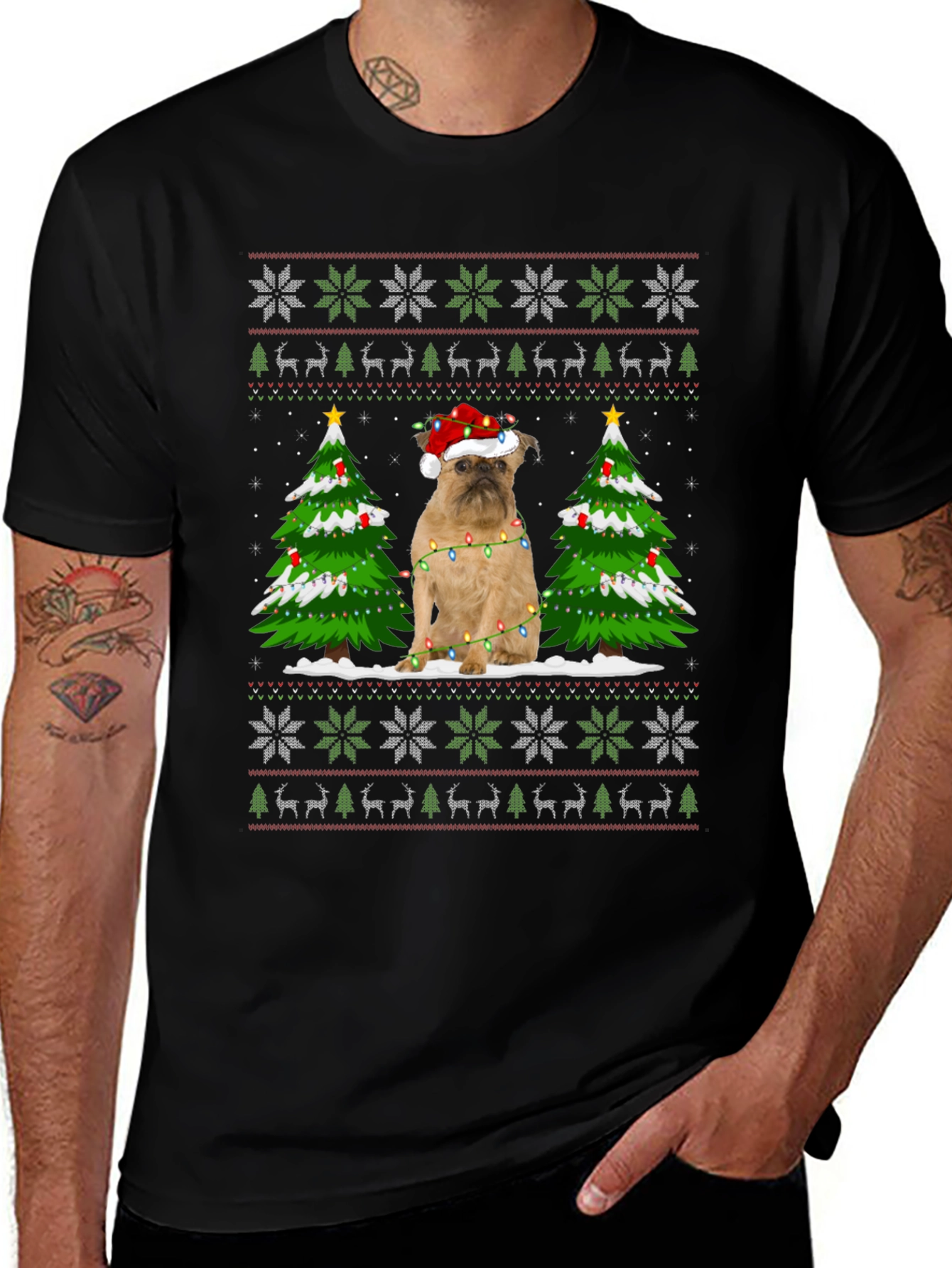 Festive Dog Christmas Tree Sweater T-Shirt