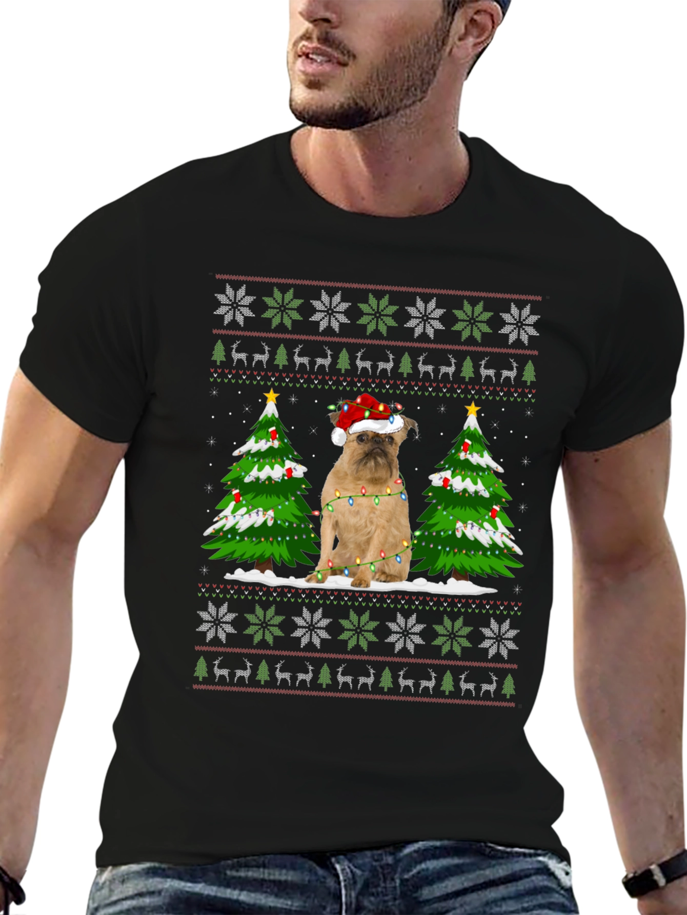 Festive Dog Christmas Tree Sweater T-Shirt