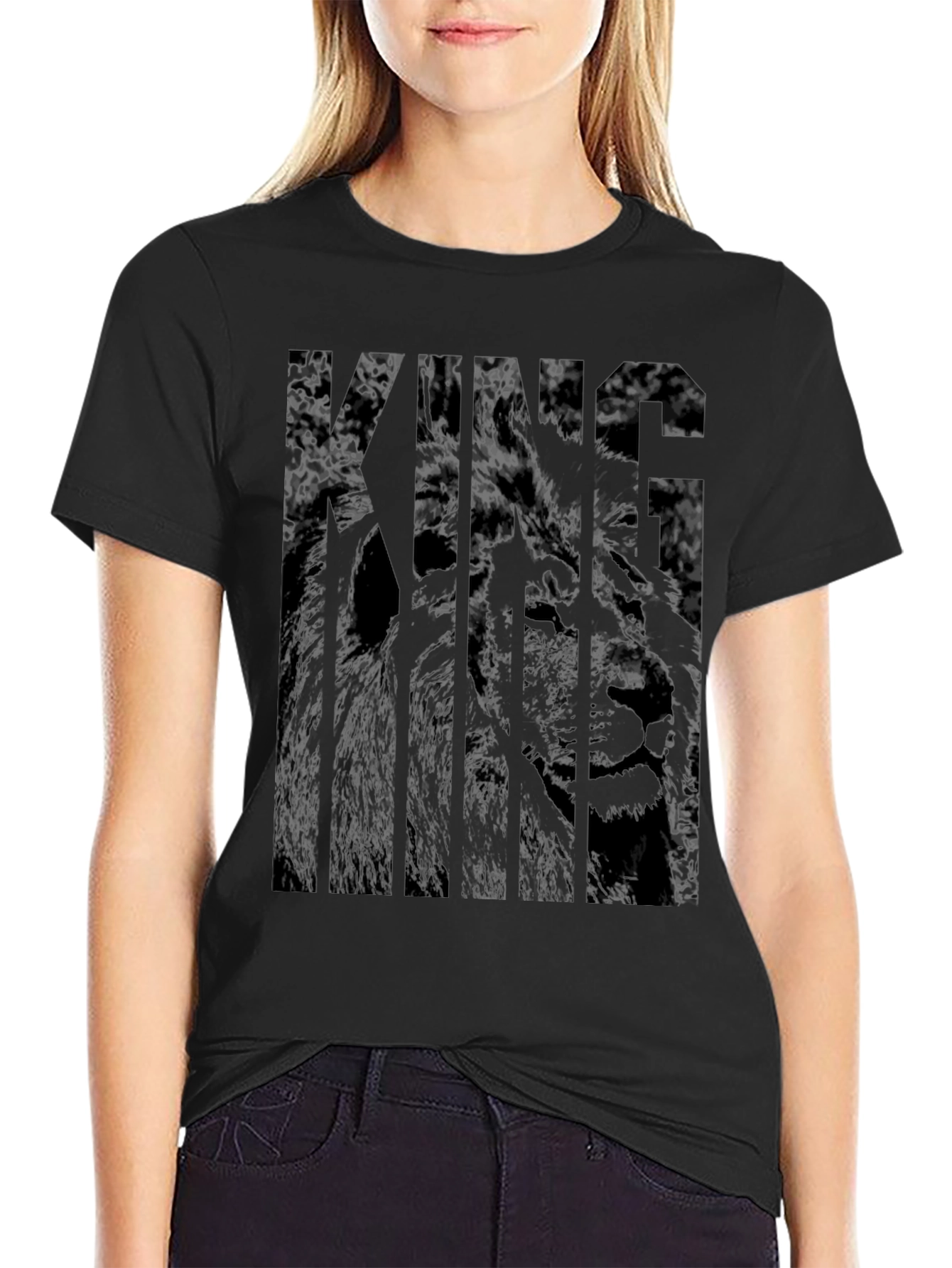 King Lion Graphic Black T-Shirt - Mens Fashion Tee