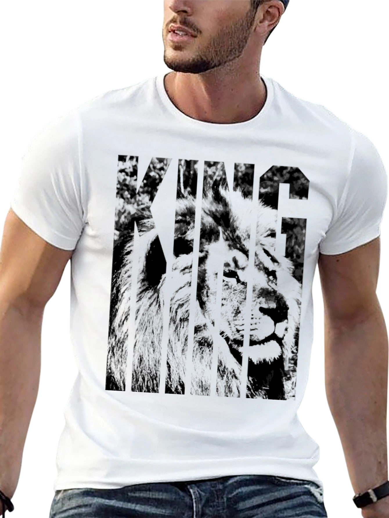 King Lion Graphic Black T-Shirt - Mens Fashion Tee