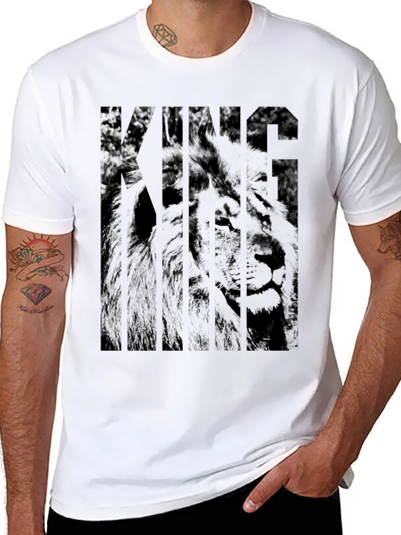 King Lion Graphic Black T-Shirt - Mens Fashion Tee