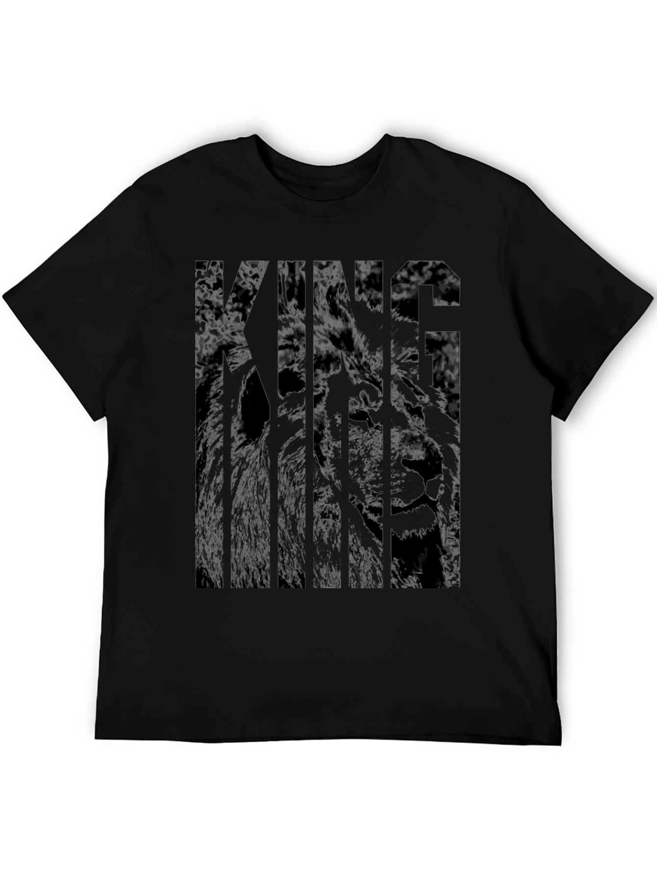 King Lion Graphic Black T-Shirt - Mens Fashion Tee