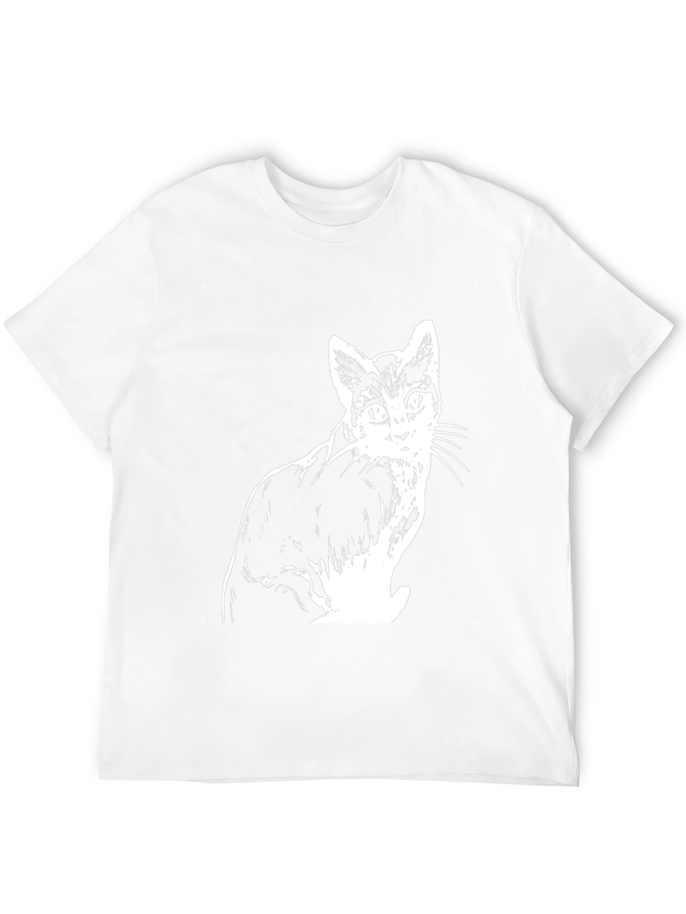 Cat Graphic Tee - Black Cotton T-Shirt