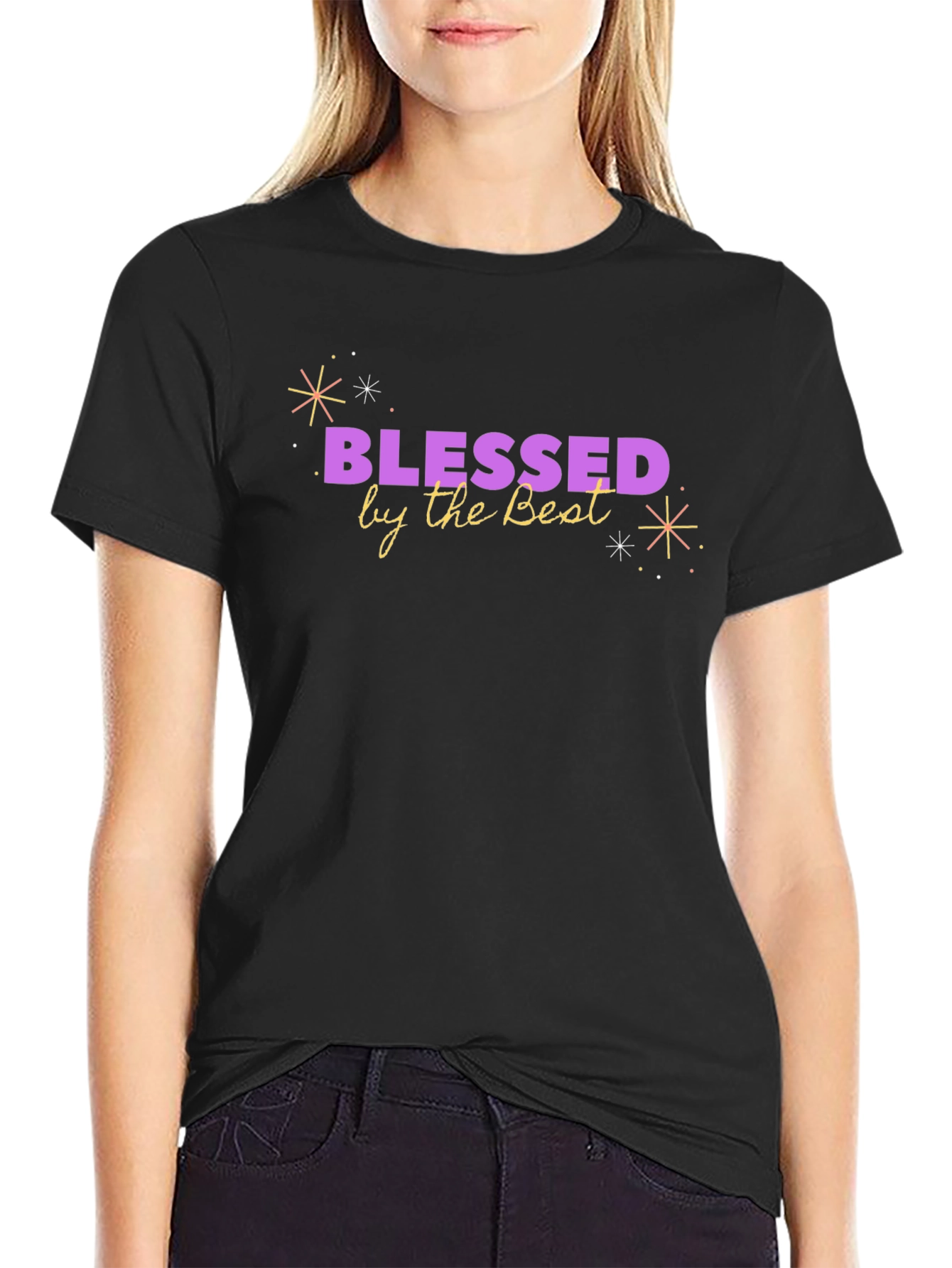 Blessed by the Best Graphic T-Shirt - Black