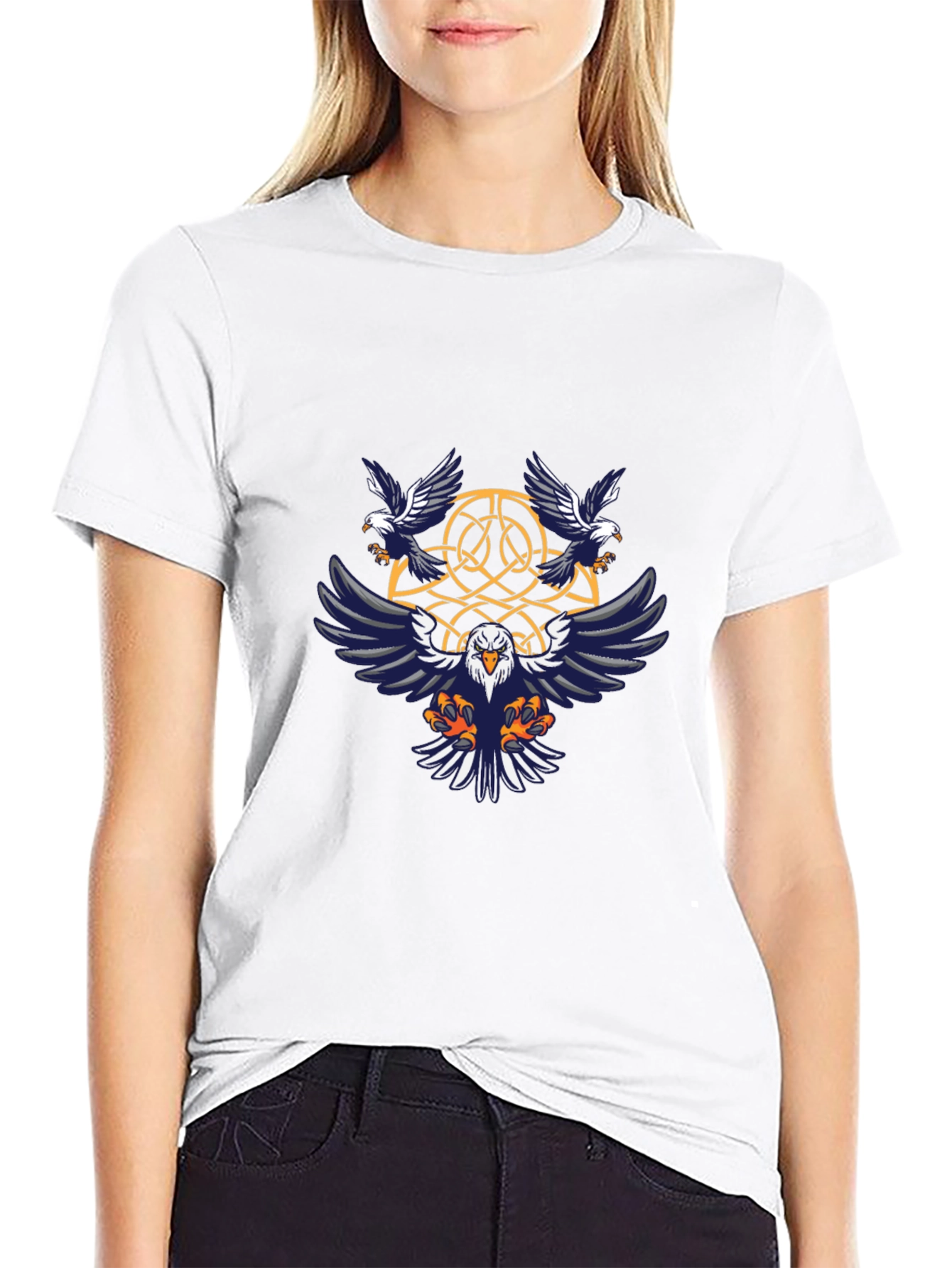 Eagle Celtic Knot Graphic Tee - Black