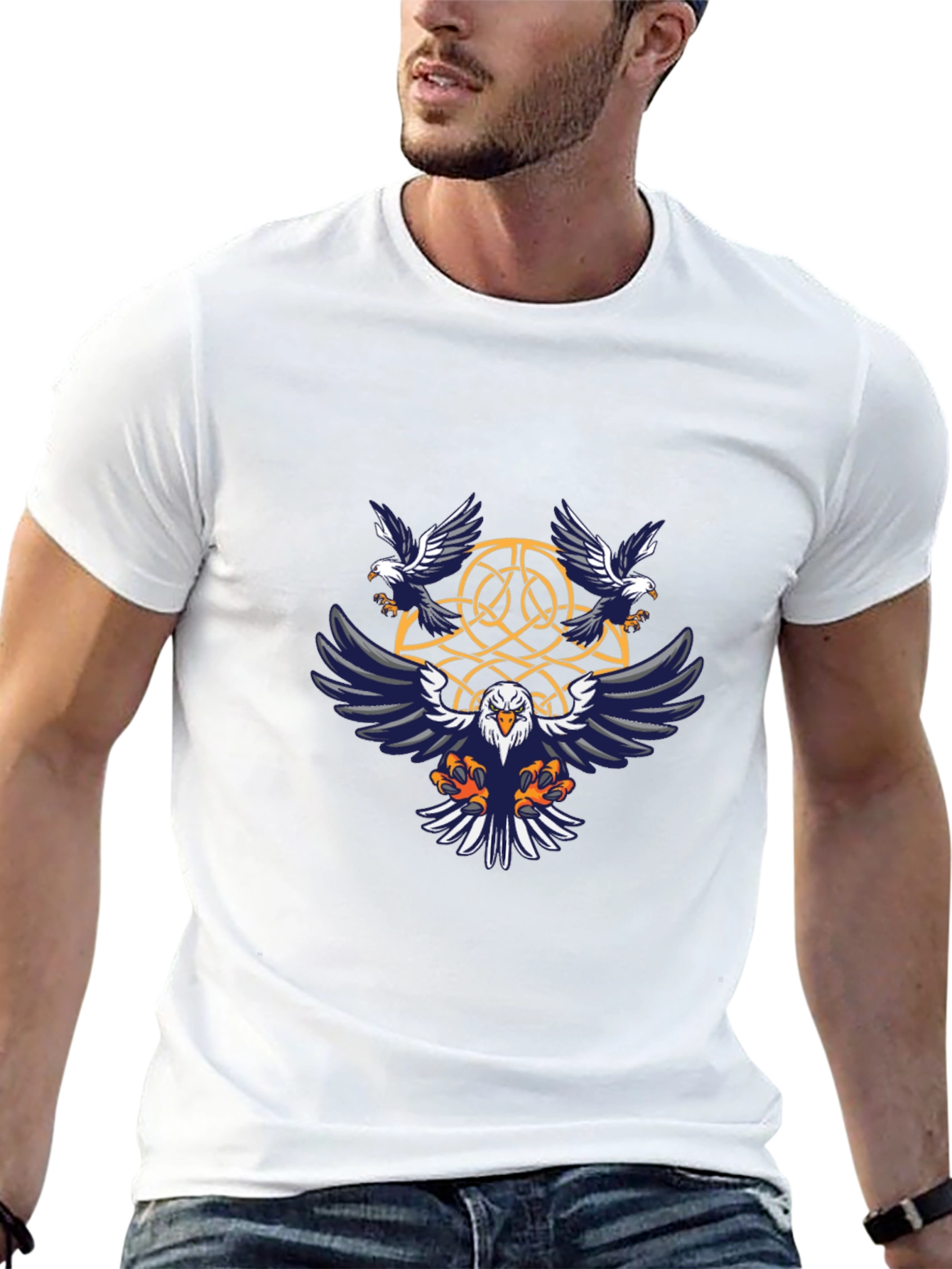 Eagle Celtic Knot Graphic Tee - Black