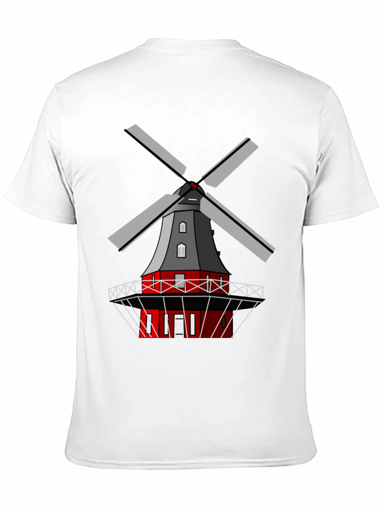 Dutch Windmill Graphic Tee - Unique Cultural Design