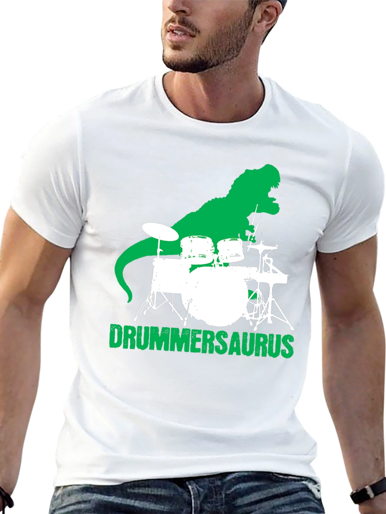 Drummersaurus T-Shirt - Black Cotton Graphic Tee