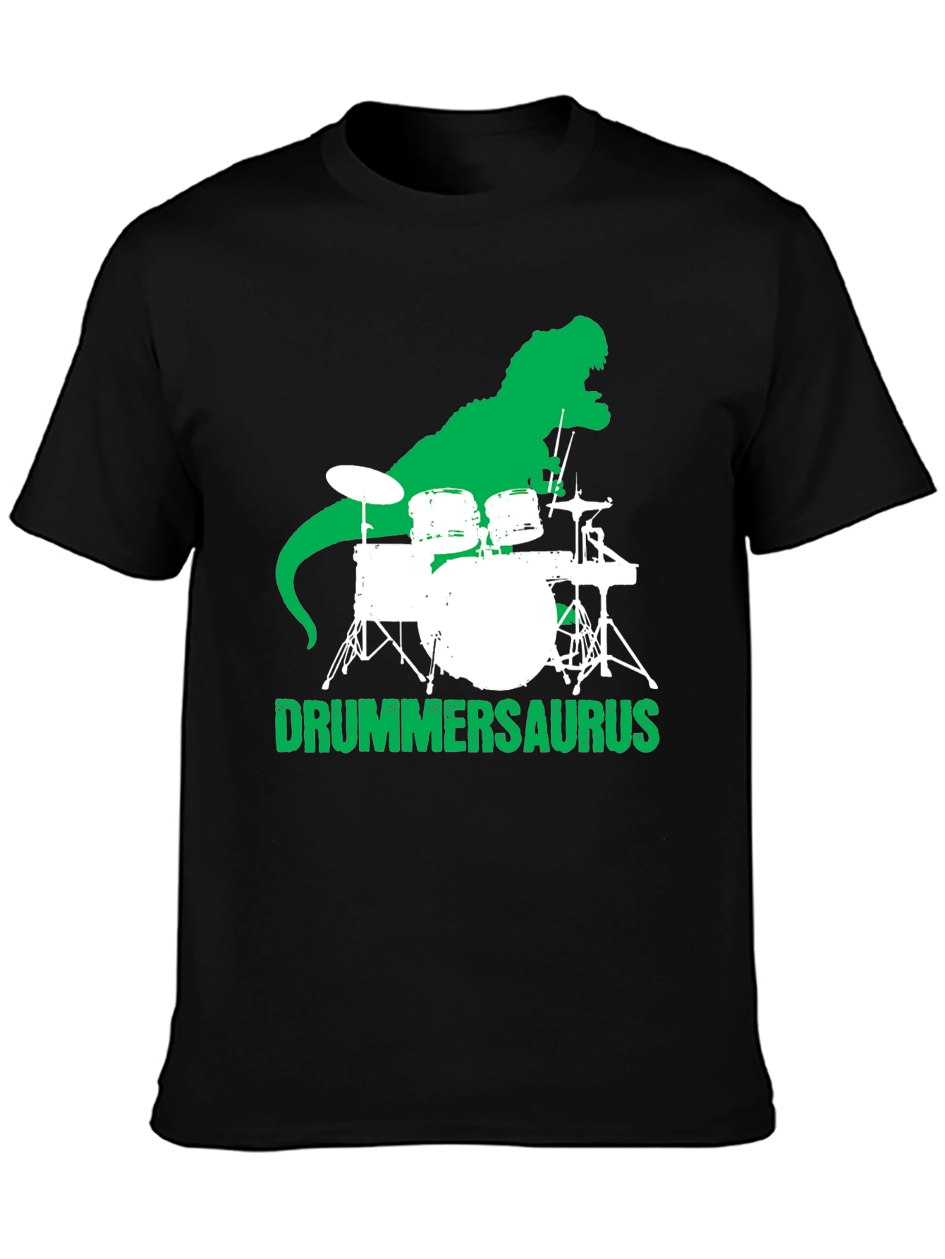 Drummersaurus T-Shirt - Black Cotton Graphic Tee