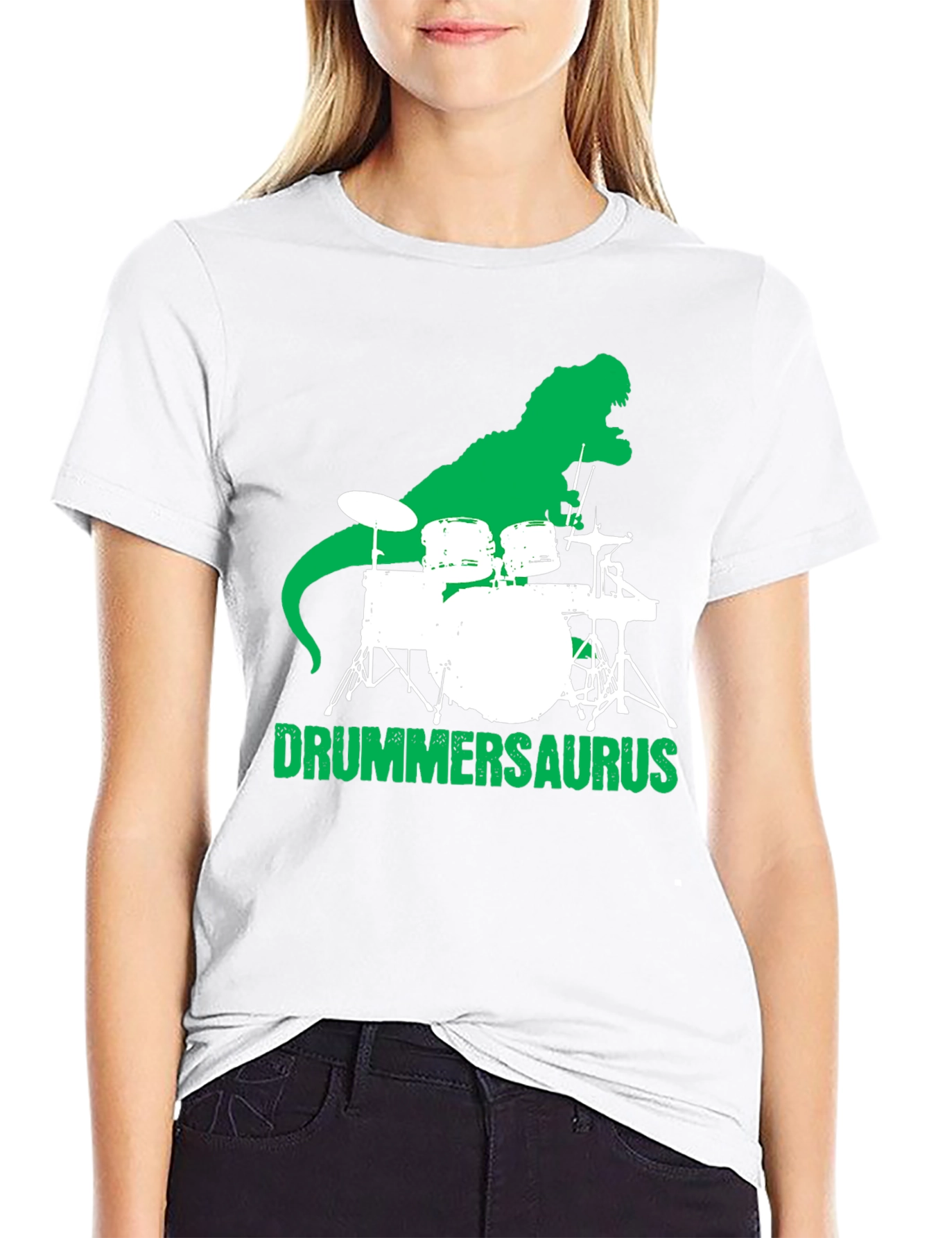 Drummersaurus T-Shirt - Black Cotton Graphic Tee