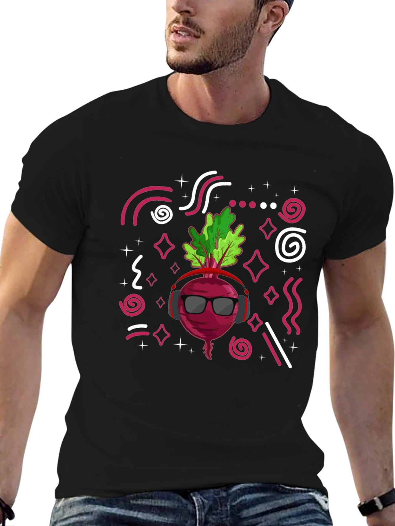 Cool Beetroot Graphic T-Shirt - Black