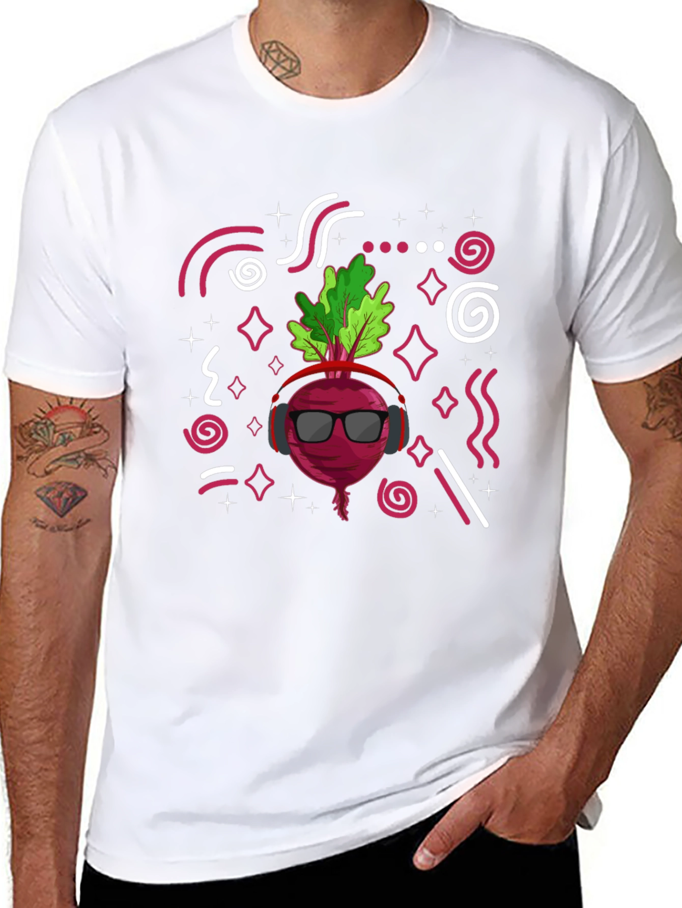 Cool Beetroot Graphic T-Shirt - Black