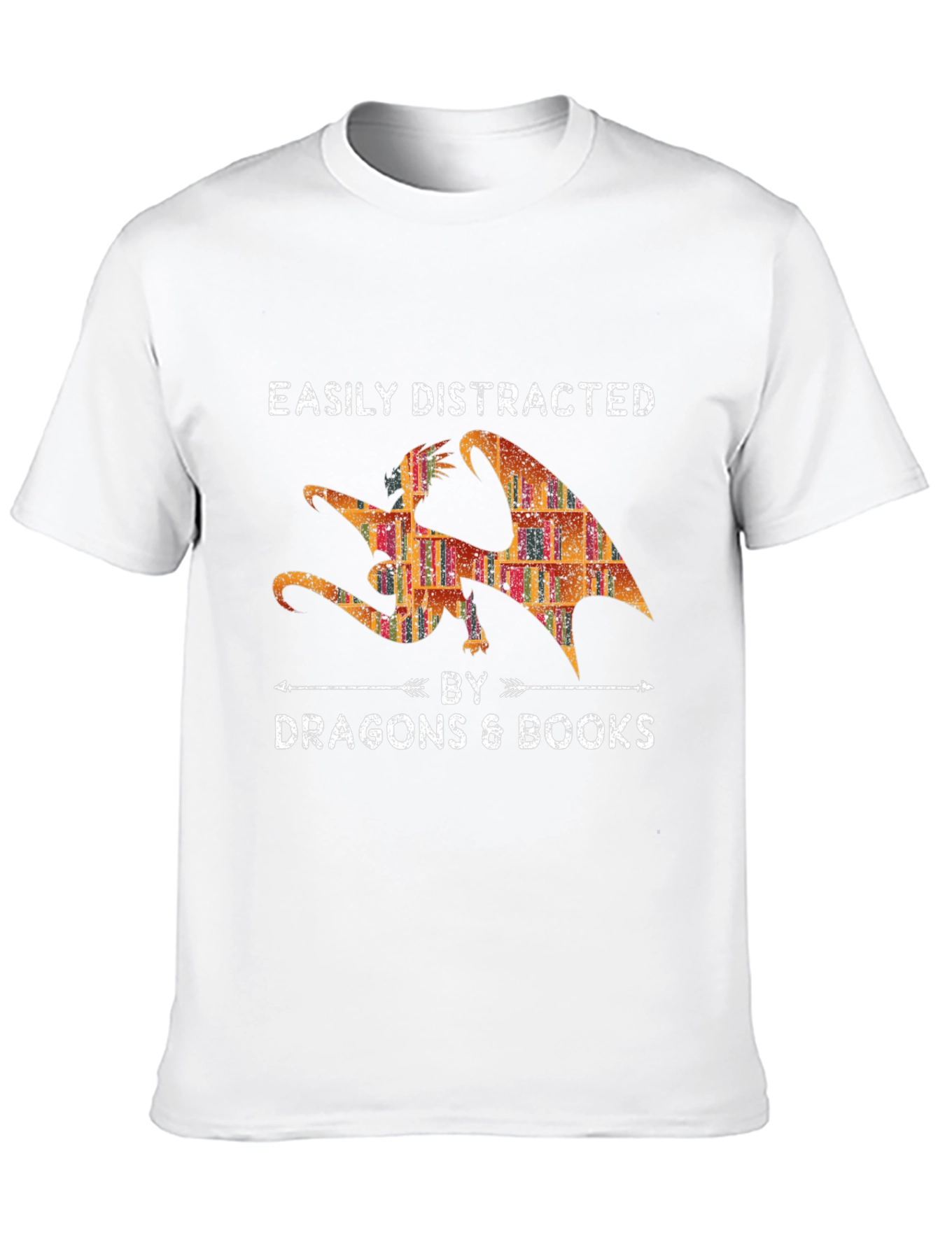 Easily Distracted By Dragons & Books Graphic Tee